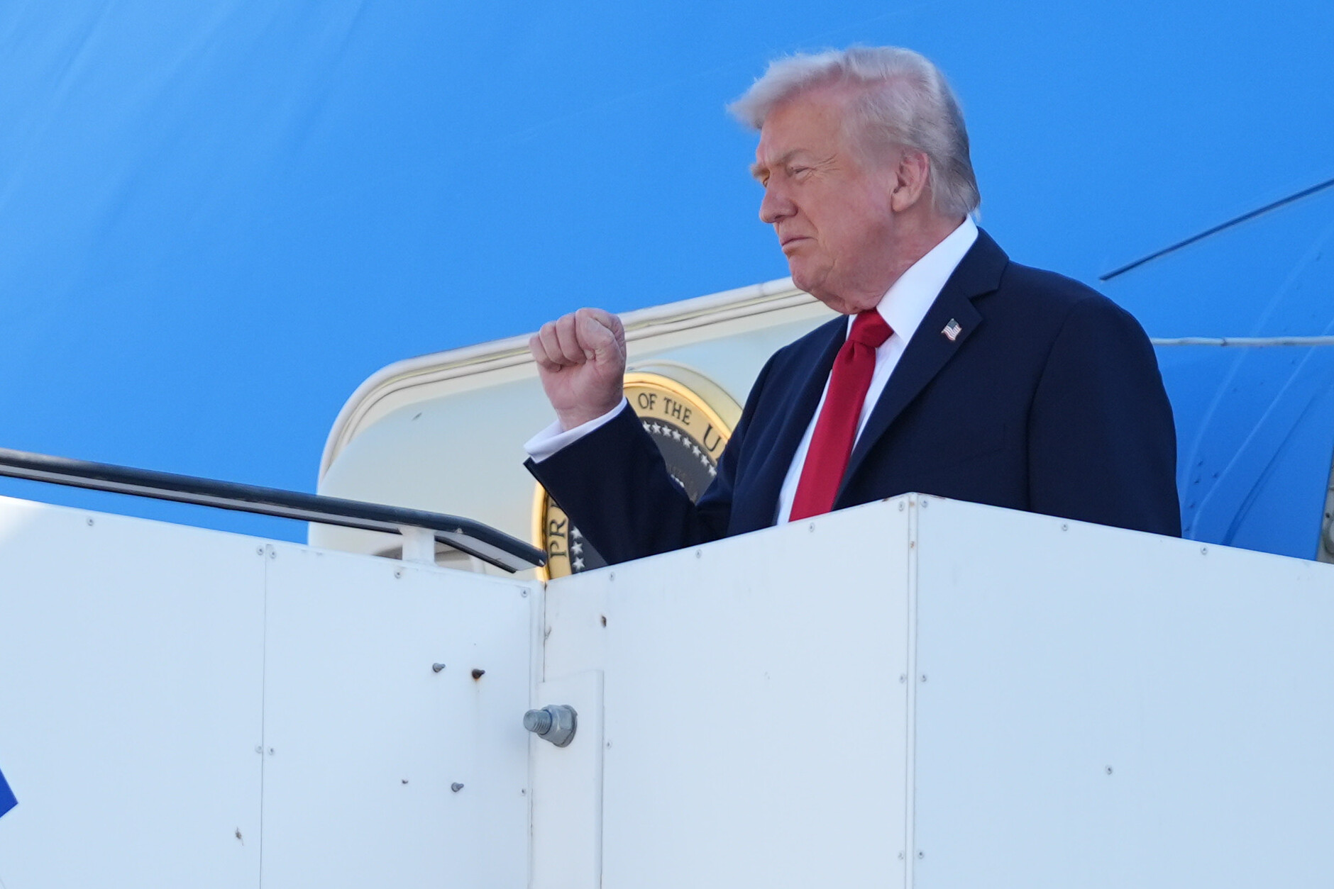 US-Präsident Donald Trump an Bord der Air Force One.