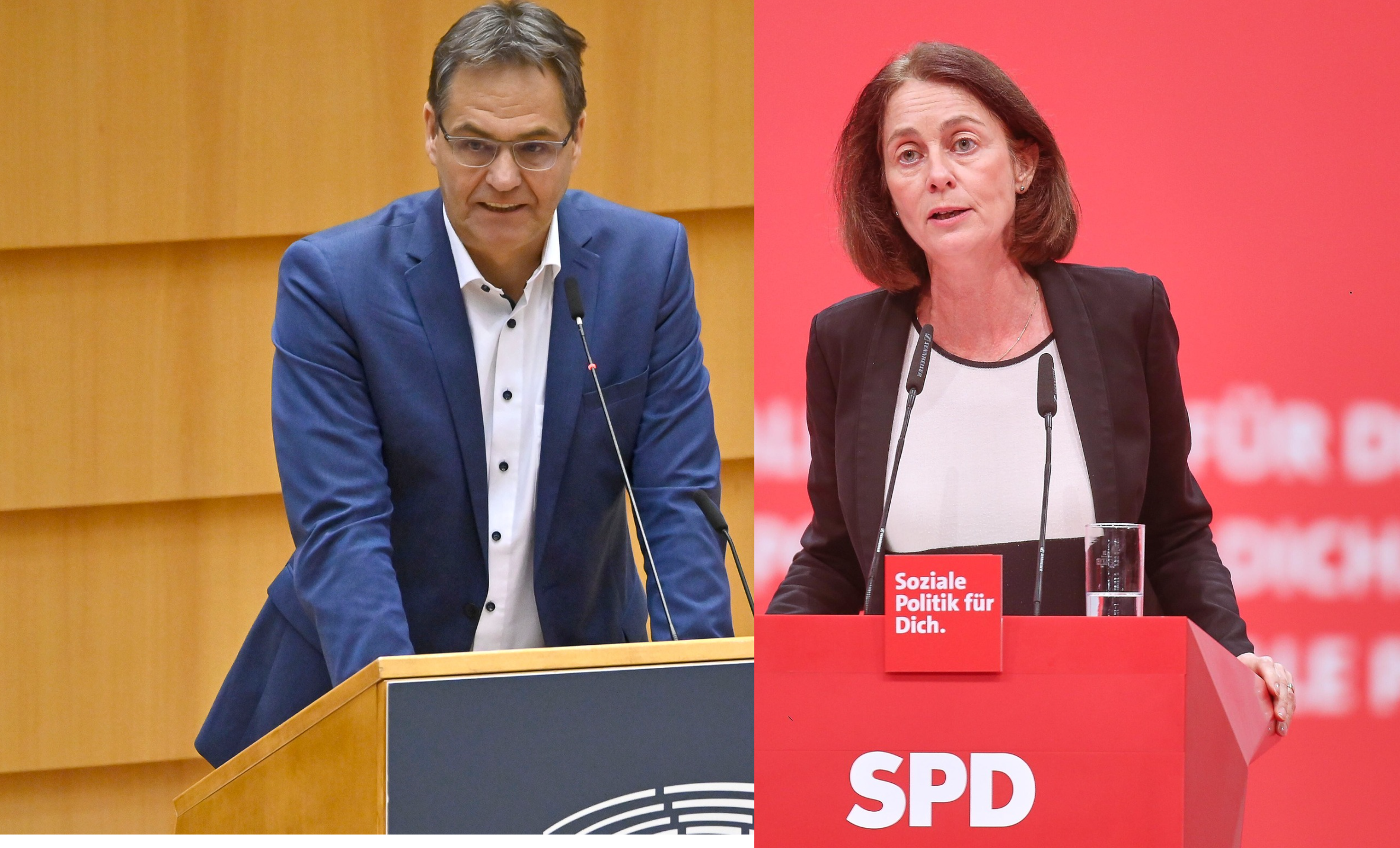 Die deutschen Europaabgeordneten Peter Liese (CDU) und Katarina Barley (SPD)