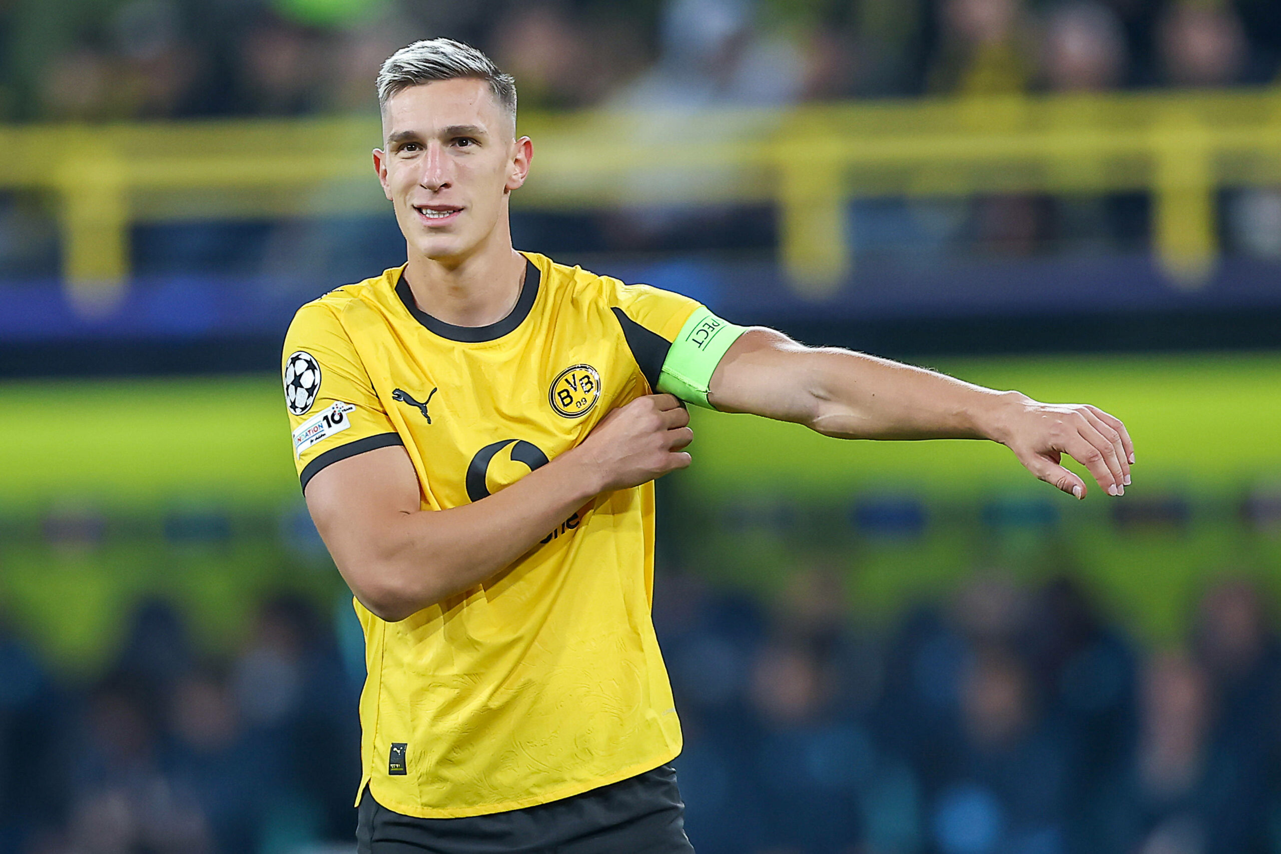 Borussia Dortmunds Nico Schlotterbeck im Champions-League-Spiel gegen Athletic Bilbao im BVB-Stadion