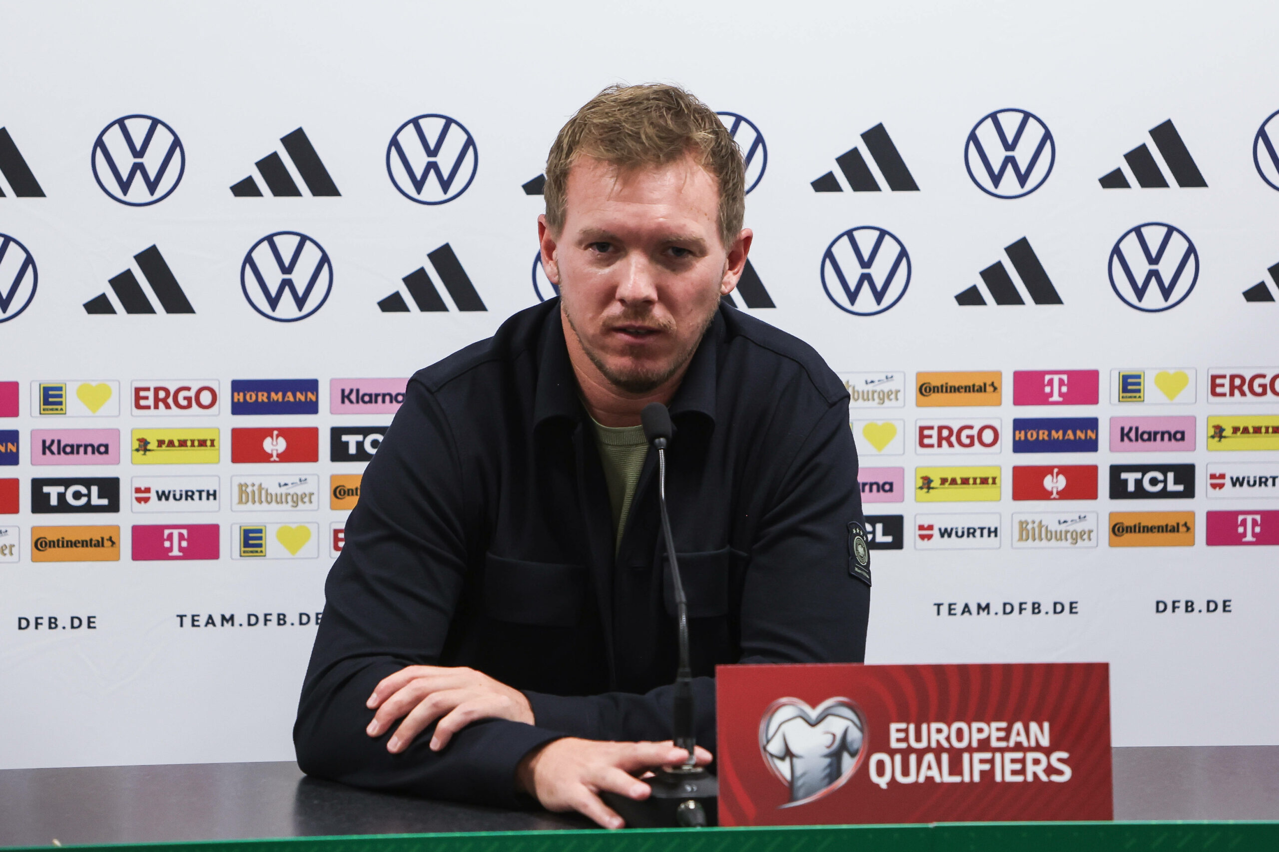 Julian Nagelsmann auf der Pressekonferenz vor dem Wm-Qualifikationsspiel gegen Nordirland