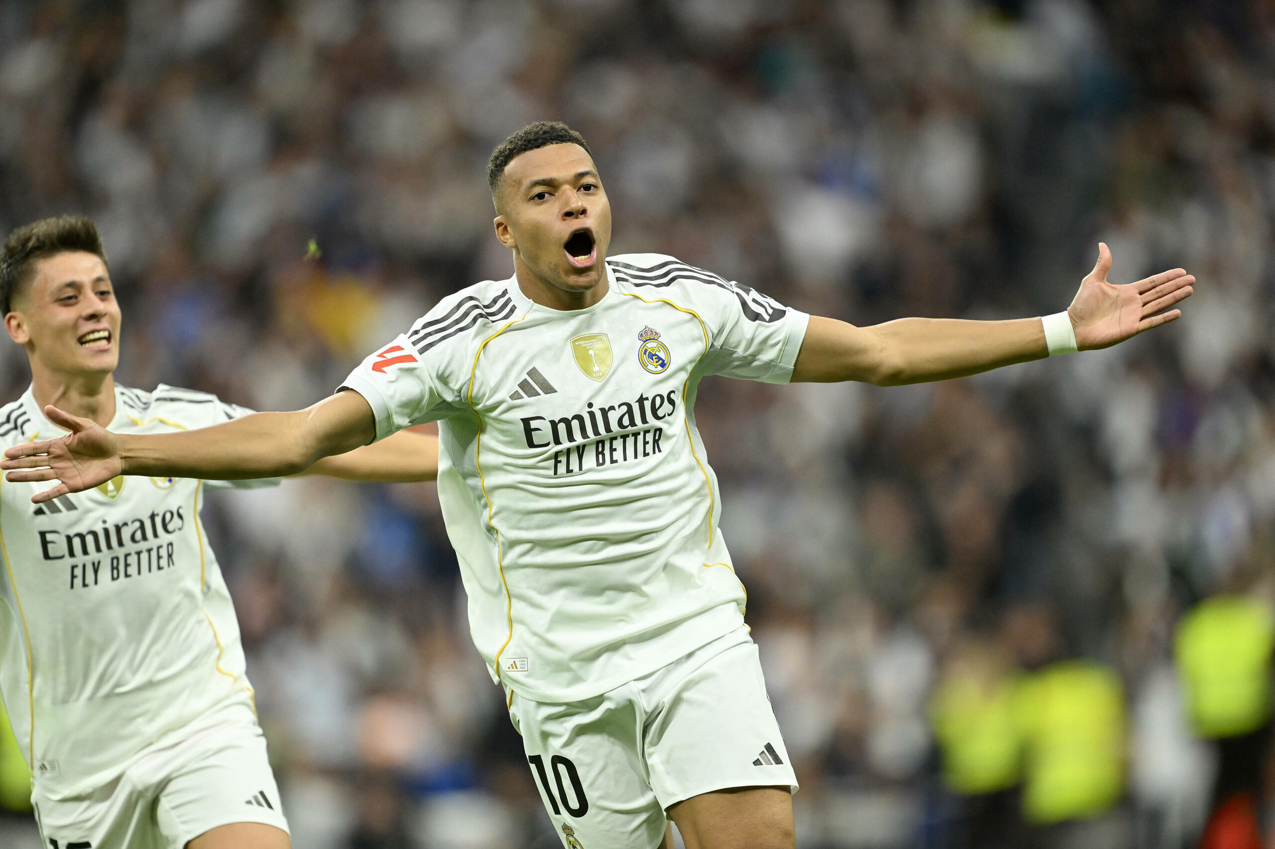 Kylian Mbappé bejubelt sein Tor im Clásico