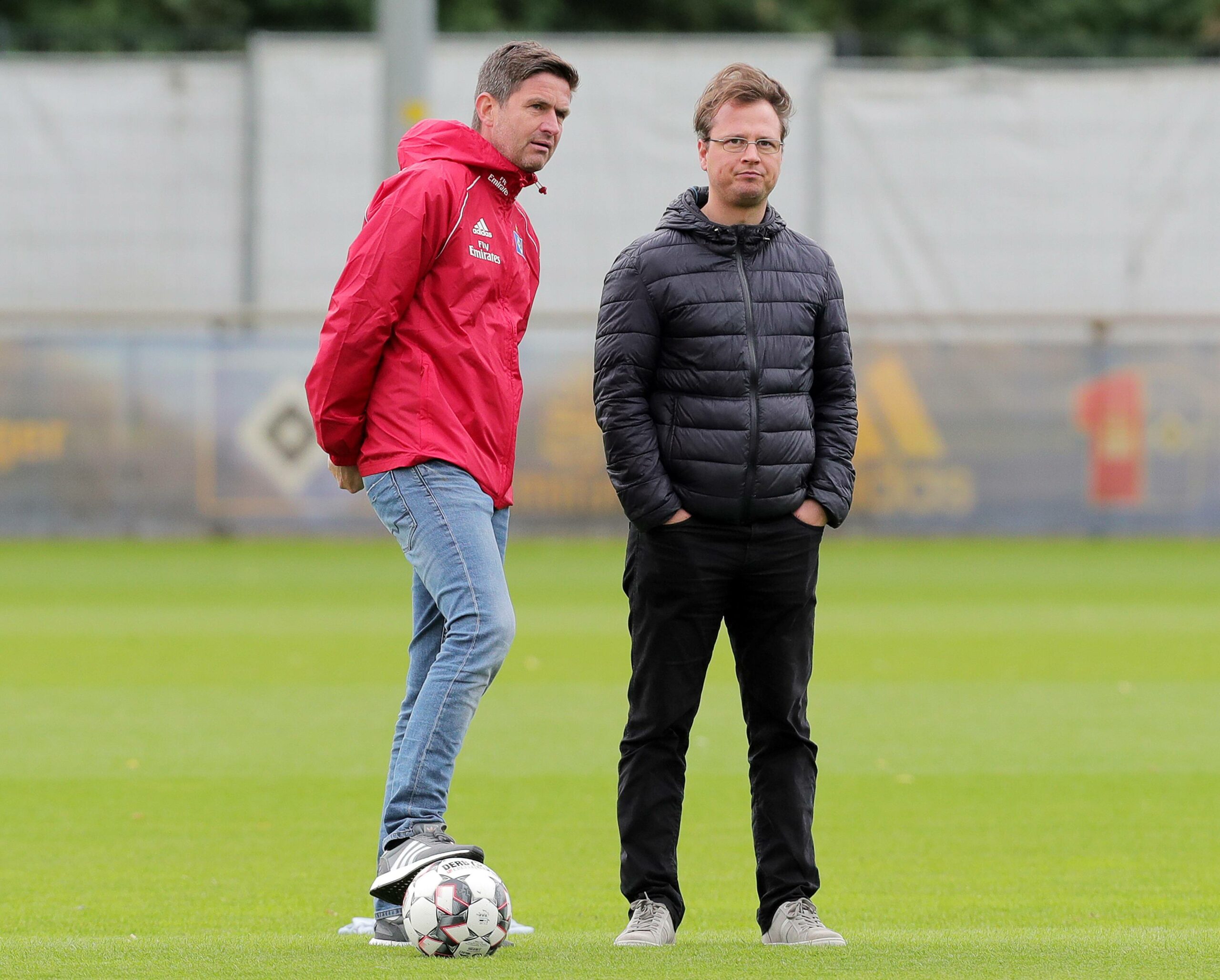 Ralf Becker und Johannes Spors auf dem Trainingsplatz