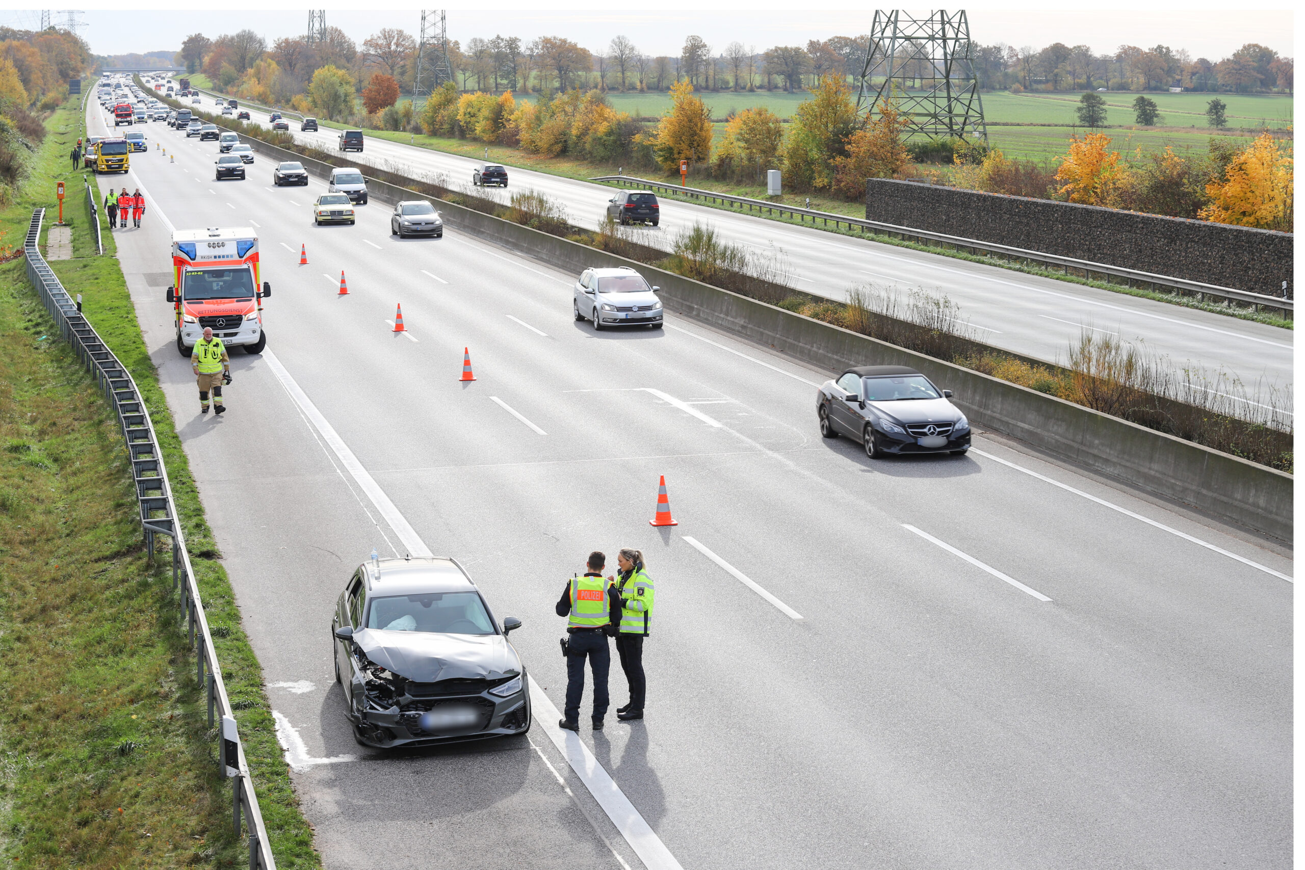 Die Unfallstelle auf der A7