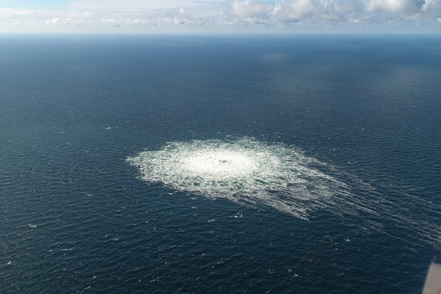 Das Nord-Stream-2-Gasleck in der Nähe von Bornholm im September 2022.