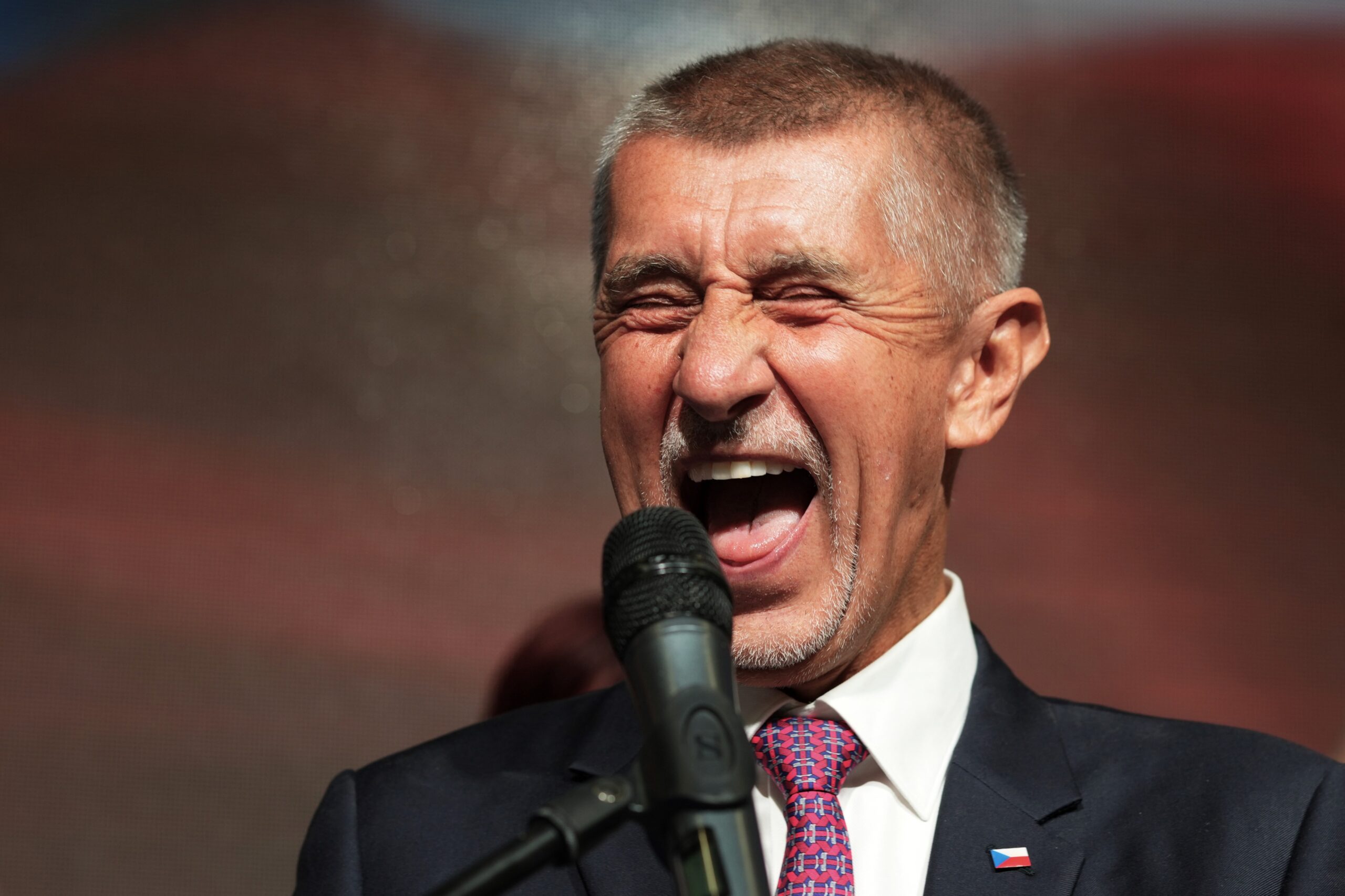 Andrej Babis nach der Bekanntgabe des Wahlergebnisses.