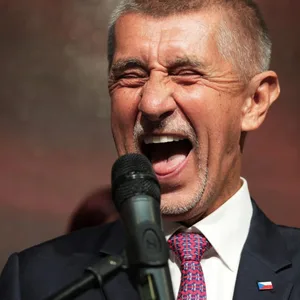 Andrej Babis nach der Bekanntgabe des Wahlergebnisses.