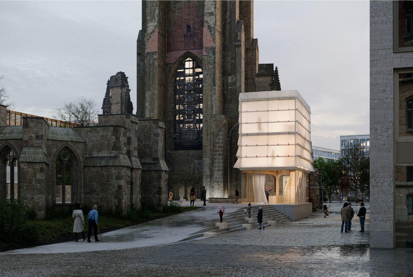So soll der Pavillon am Mahnmal aussehen.
