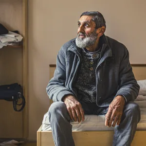 Ragip Jaha (59) lebt seit März 2024 in einem Einzelzimmer im „Haus Jona“.