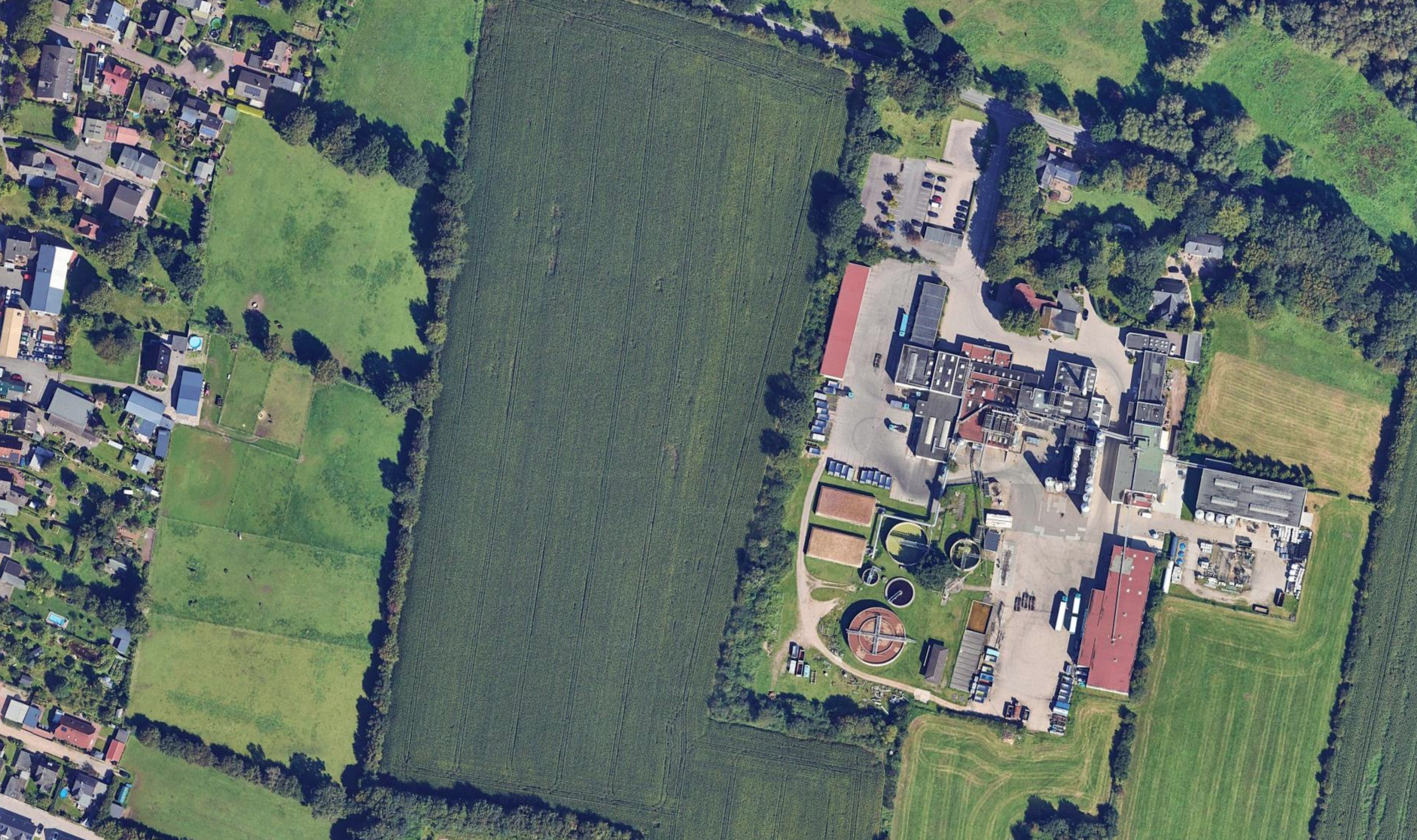 Luftansicht des Firmengeländes von Heinrich Nagel