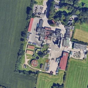 Luftansicht des Firmengeländes von Heinrich Nagel