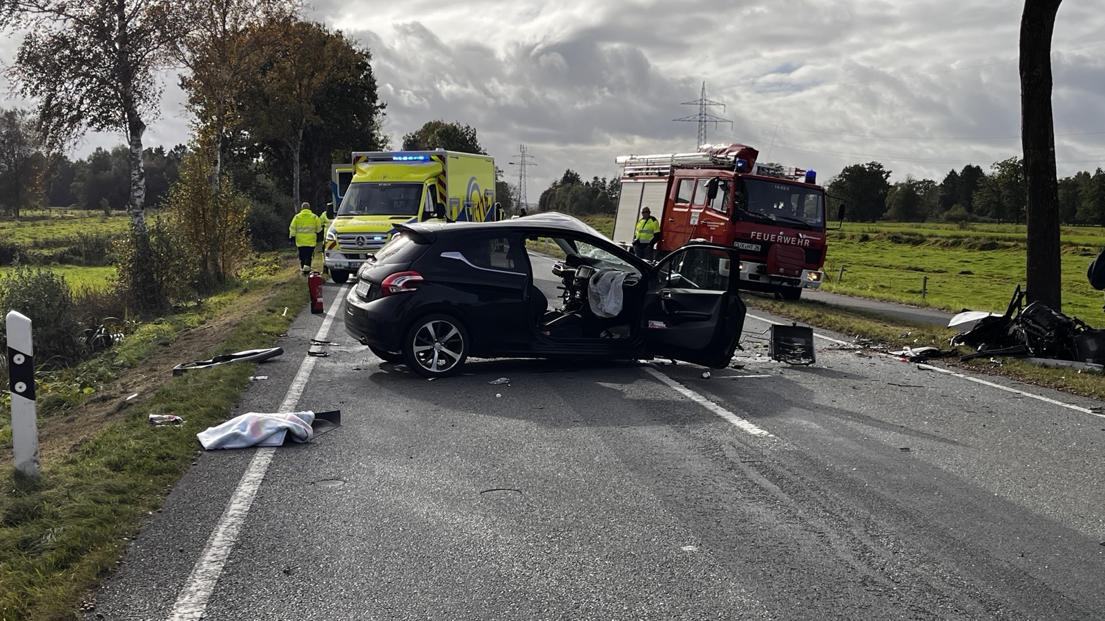Die Unfallstelle auf der B495