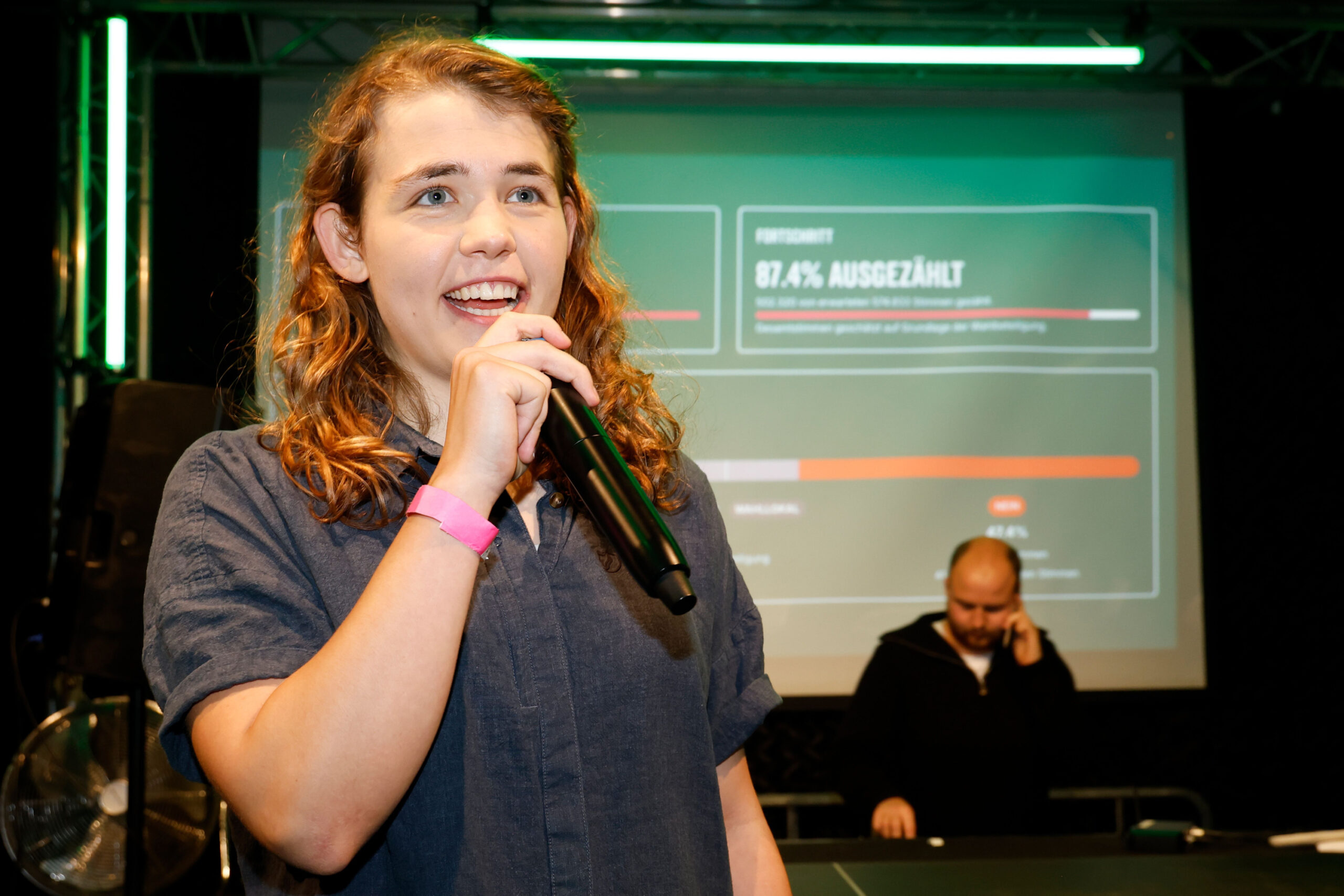 Annika Rittmann, auf der Wahlparty der Initiatoren des Zukunftsentscheids