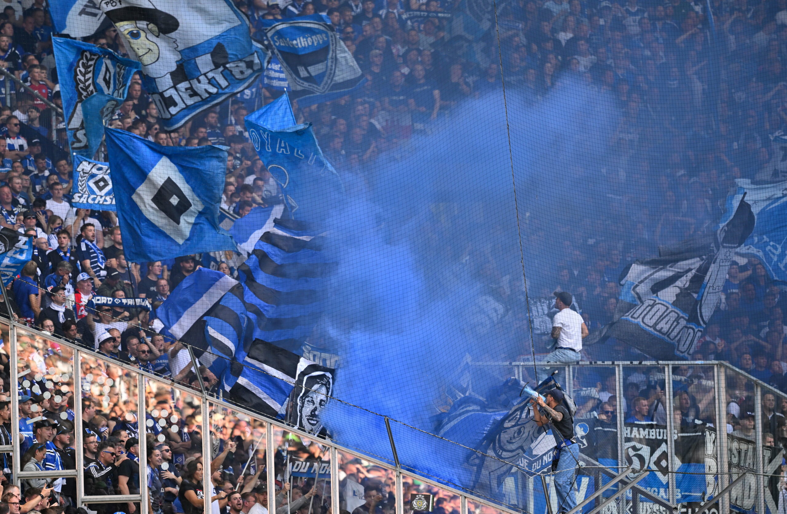 HSV-Fanblock in Mönchengladbach