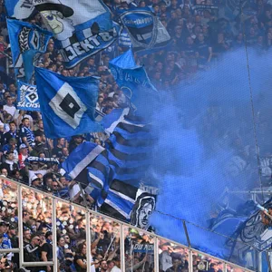 HSV-Fanblock in Mönchengladbach