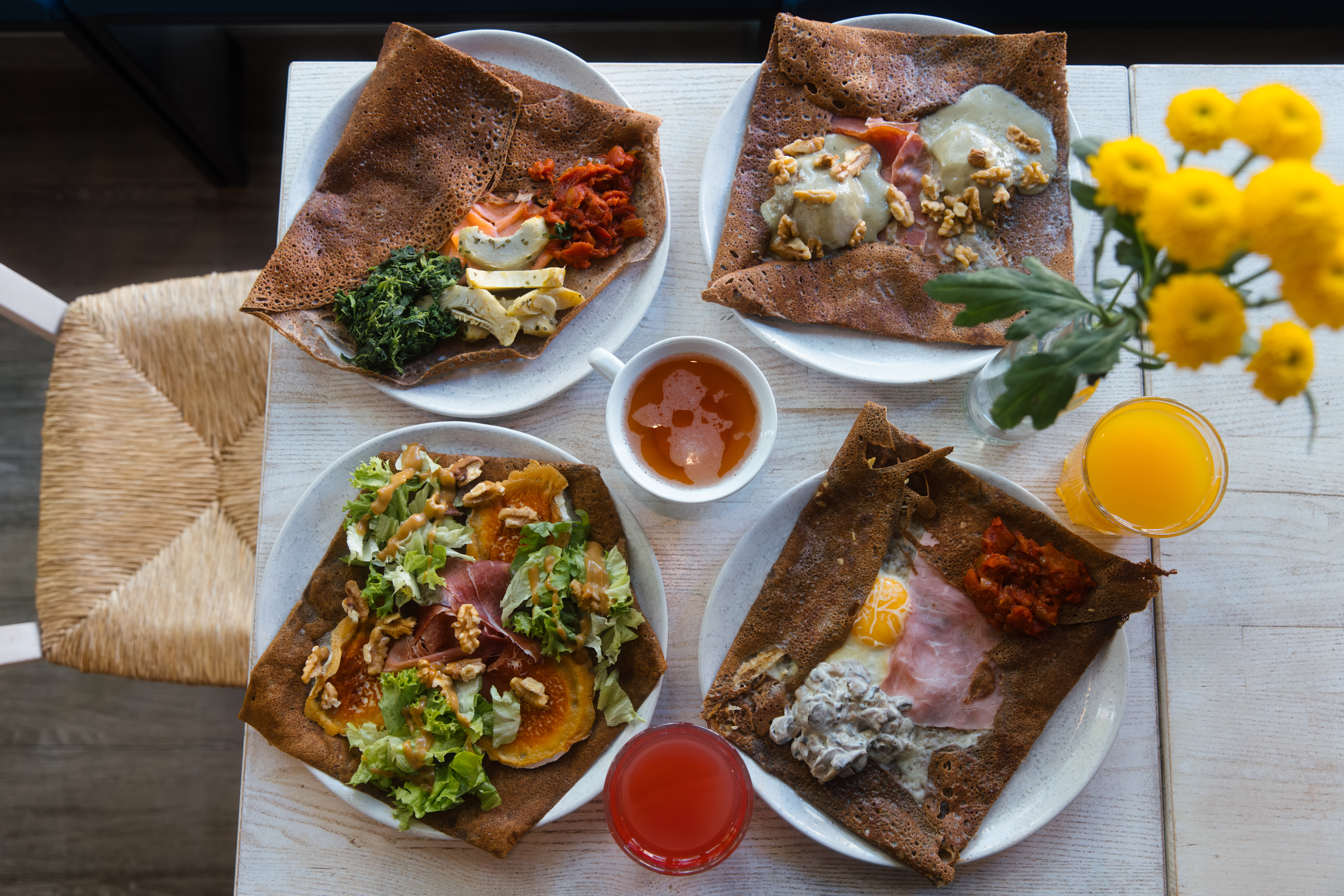 Im „Ti Breizh“ gibt es herzhafte Galettes aus Buchweizen – mit verschiedensten Belägen.
