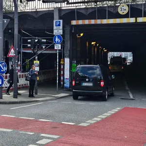 Bauarbeiten am Lessingtunnel in Hamburg.