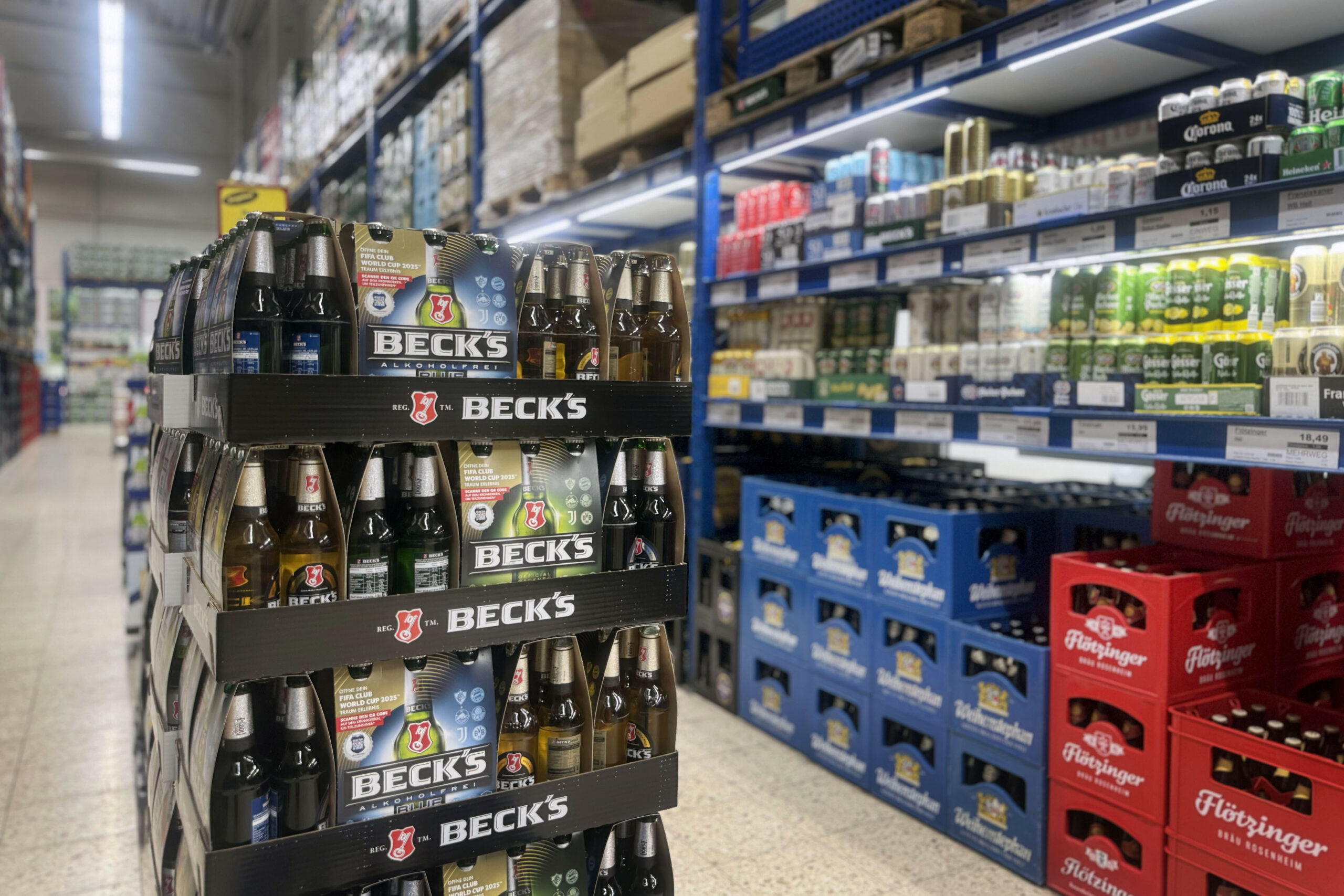 Bier in einem Getränkemarkt
