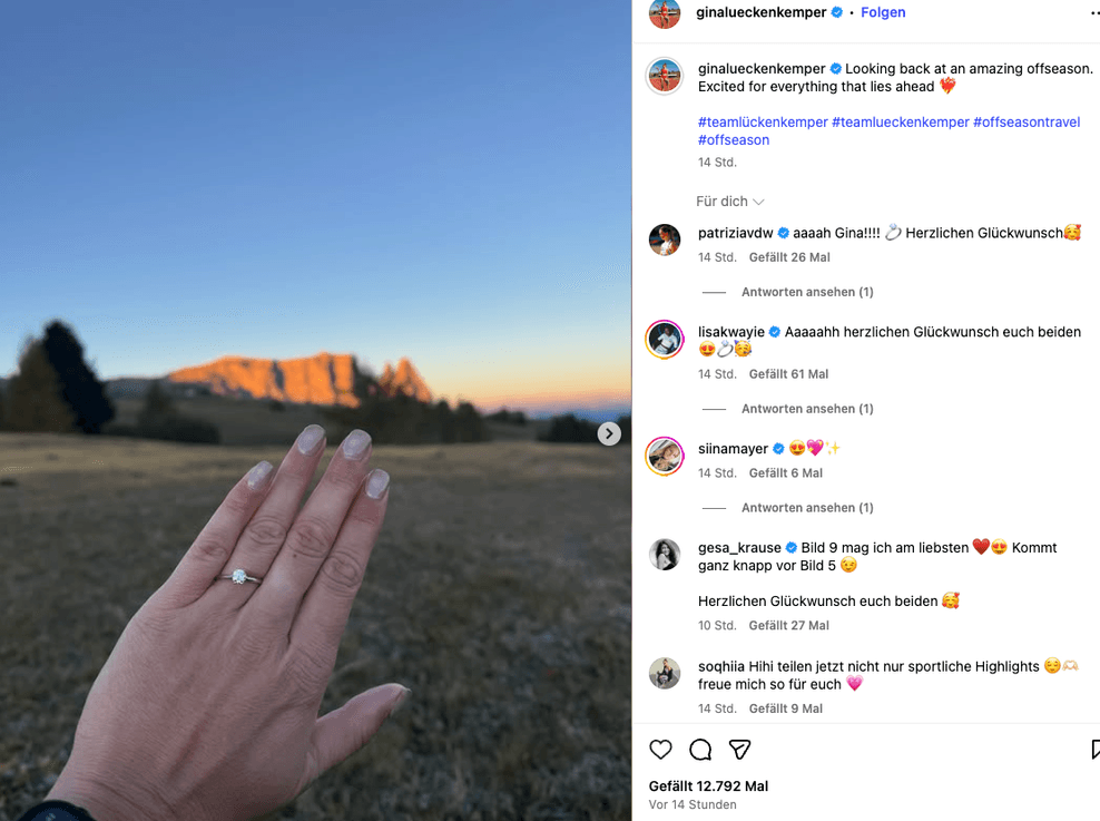 Gina Lückenkemper postet ein Bild bei Instagram