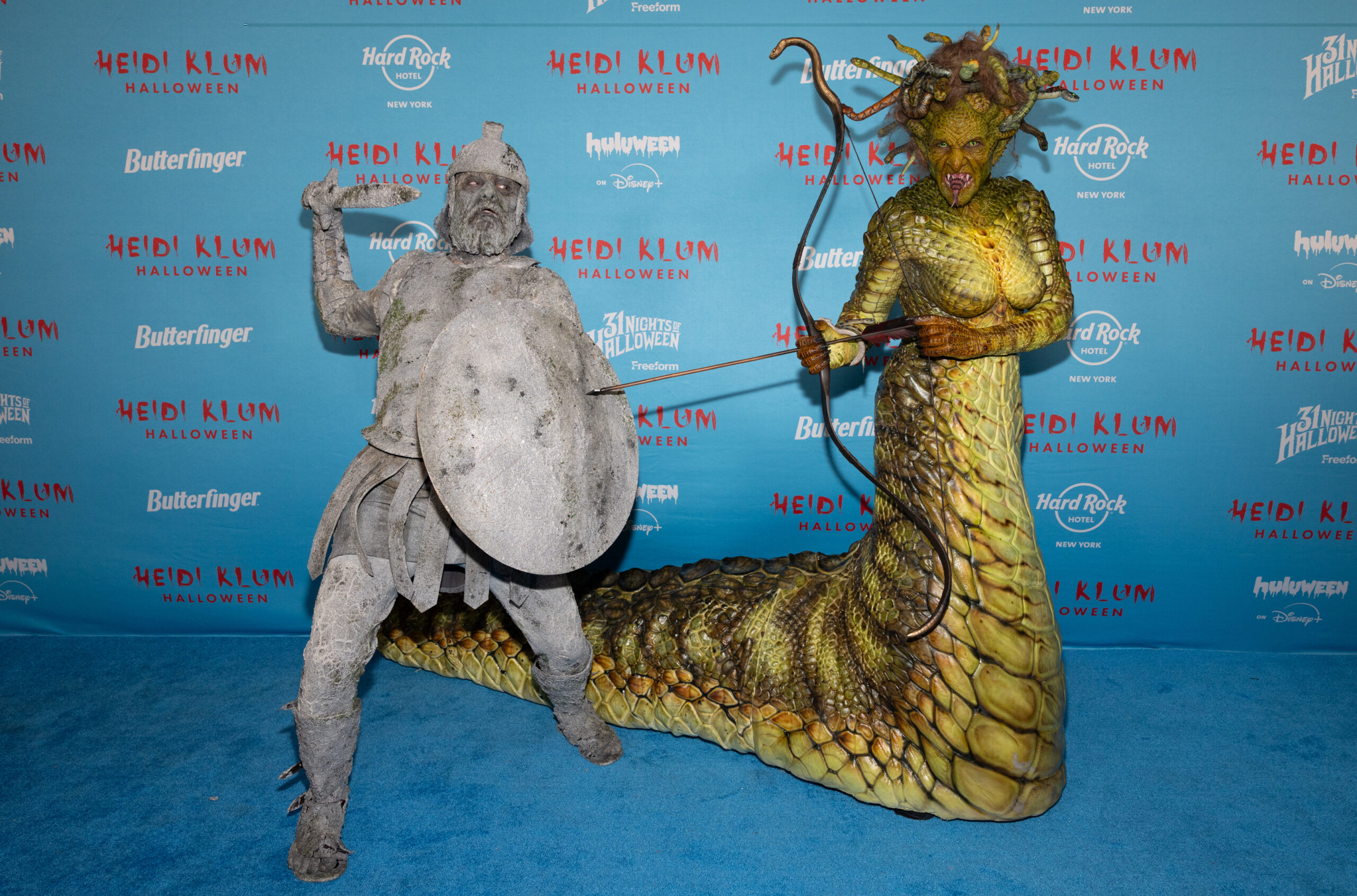 Kaum zu erkennen: Tom Kaulitz (l) und Heidi Klum (r) bei der 24. jährliche Halloween-Party von Heidi Klum im Hard Rock Hotel in New York.