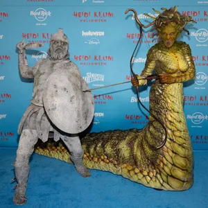 Kaum zu erkennen: Tom Kaulitz (l) und Heidi Klum (r) bei der 24. jährliche Halloween-Party von Heidi Klum im Hard Rock Hotel in New York.