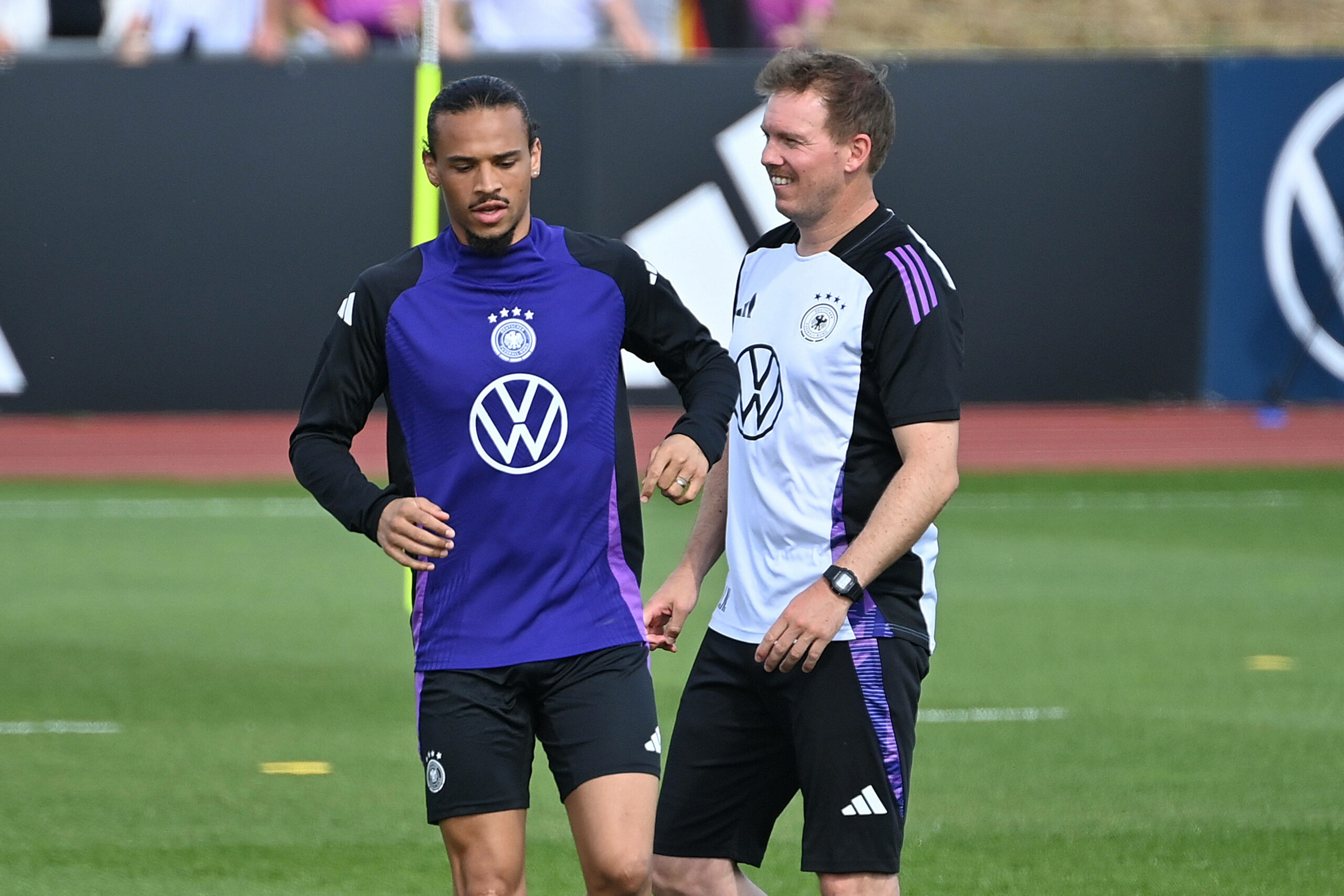 Julian Nagelsmann und Leroy Sané im DFB-Training