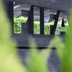 FIFA Schriftzug am FIFA Hauptsitz in Zürich