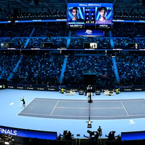Die Palasport Olimpico Arena in Turin, während dem Match von Lorenzo Musetti gegen Taylor Fritz