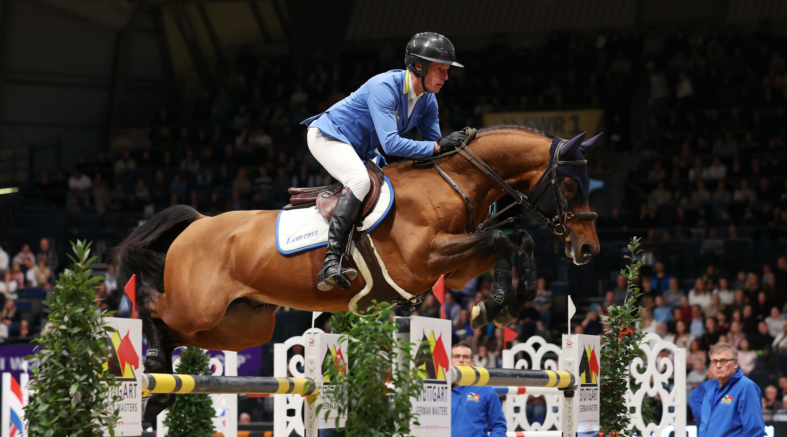 Der deutsche Reiter Christian Ahlmann beim Reitturnier den Stuttgart German Masters 2025