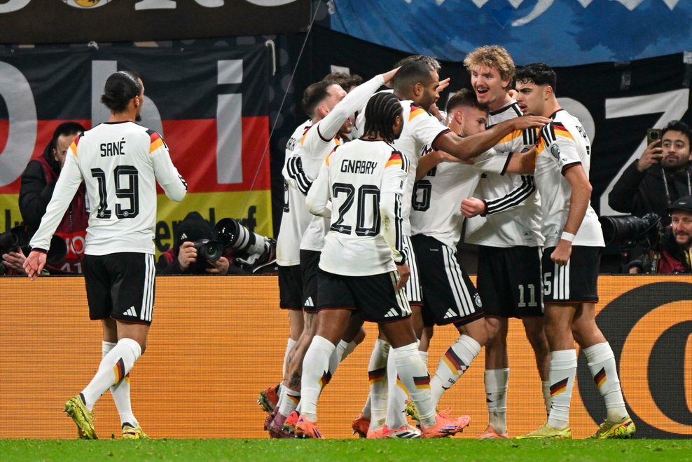 Nick Woltemade bejubelt ein Tor der deutschen Nationalmannschaft