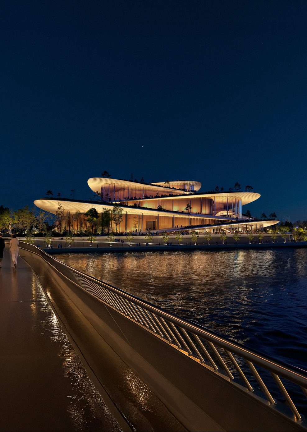 Die Visualsierung zeigt, wie die neue Oper in der HafenCity aussehen soll.