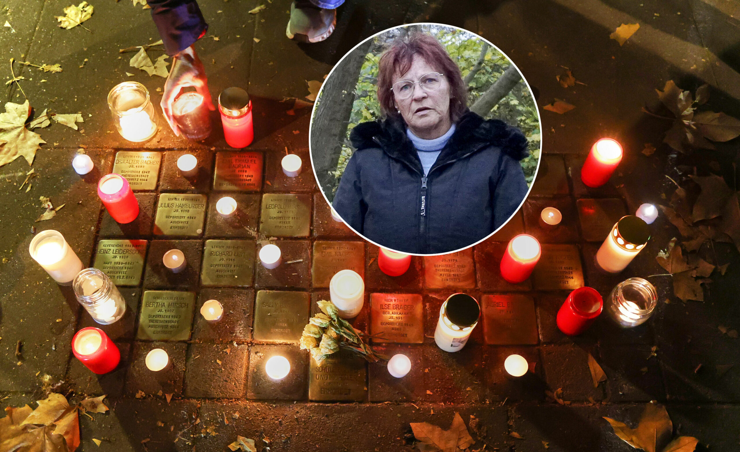 Gedenkveranstaltung an die Pogromnacht von 1938 in Hamburg Beim Stolperstein-Putzen am Gedenktag wurde Iris (63) plötzlich beschimpft und angegriffen.