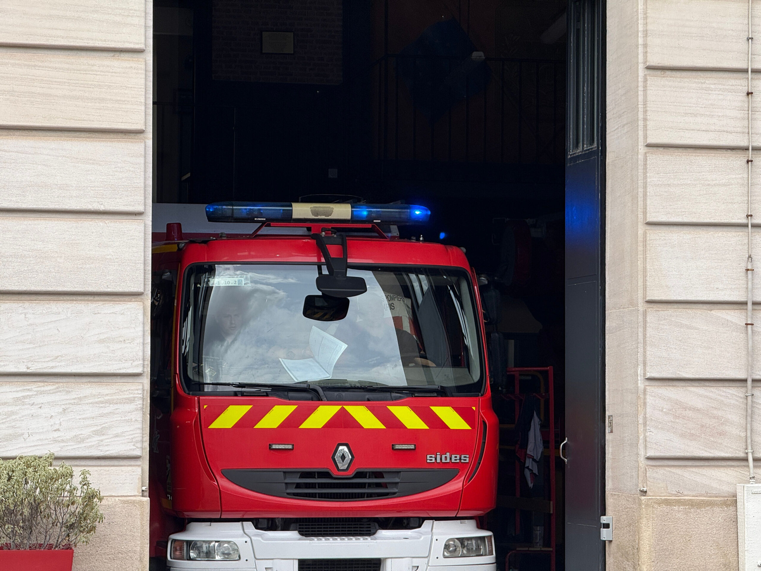 Ein französischer Feuerwehrwagen