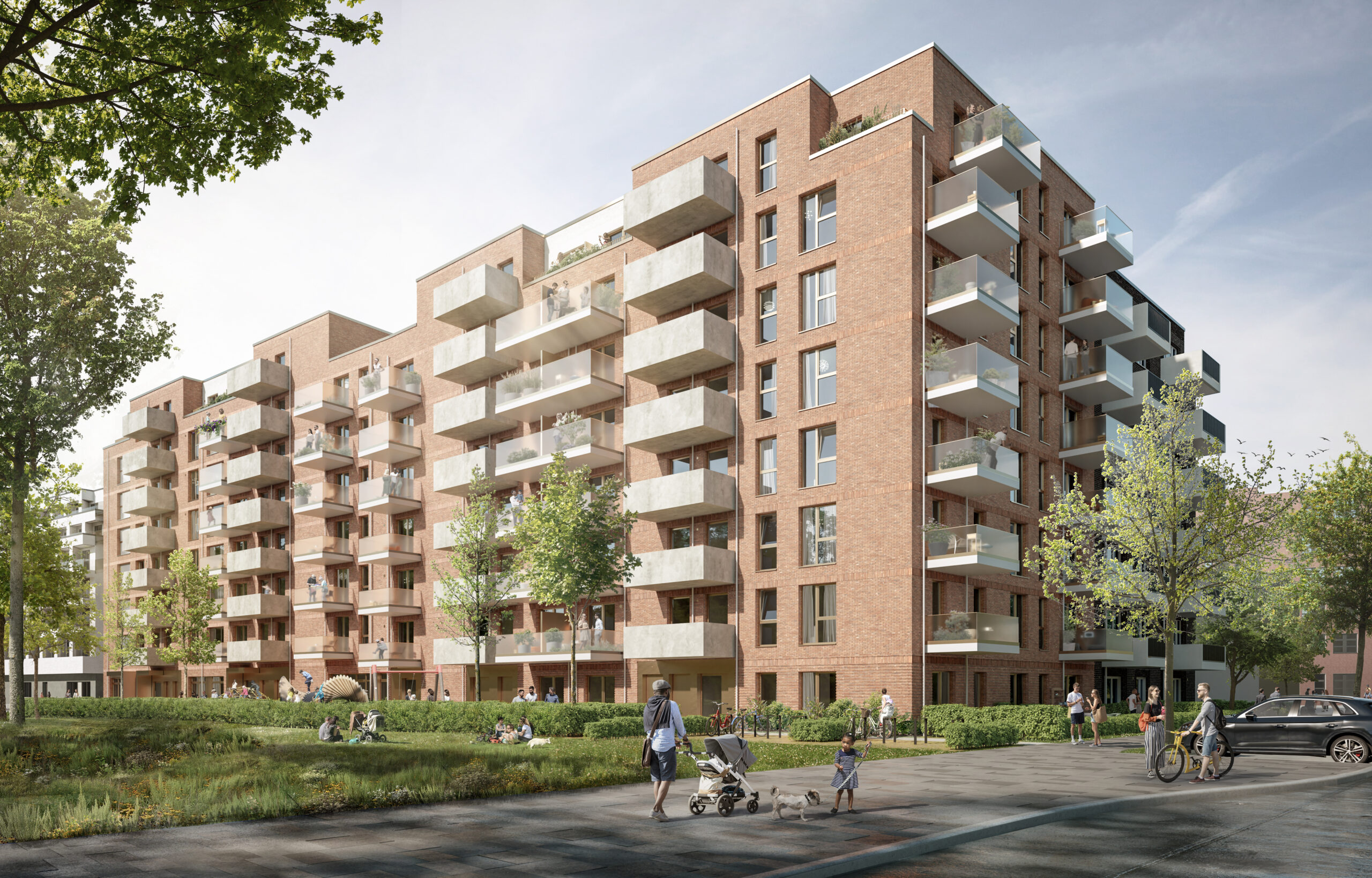 So sollen die SAGA-Wohnhäuser in Rothenburgsort einmal aussehen.