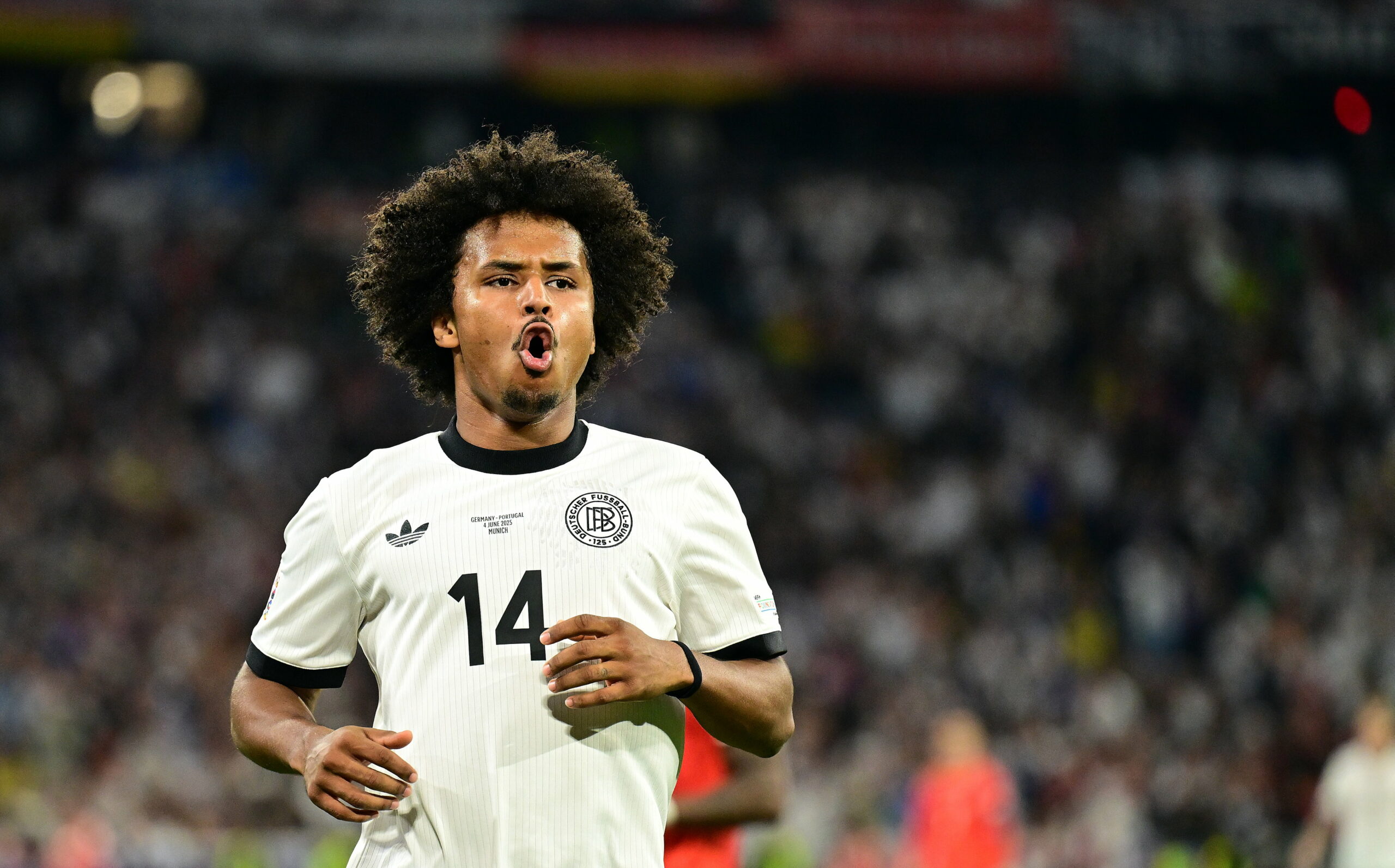 Karim Adeyemi im Trikot der deutschen Nationalmannschaft