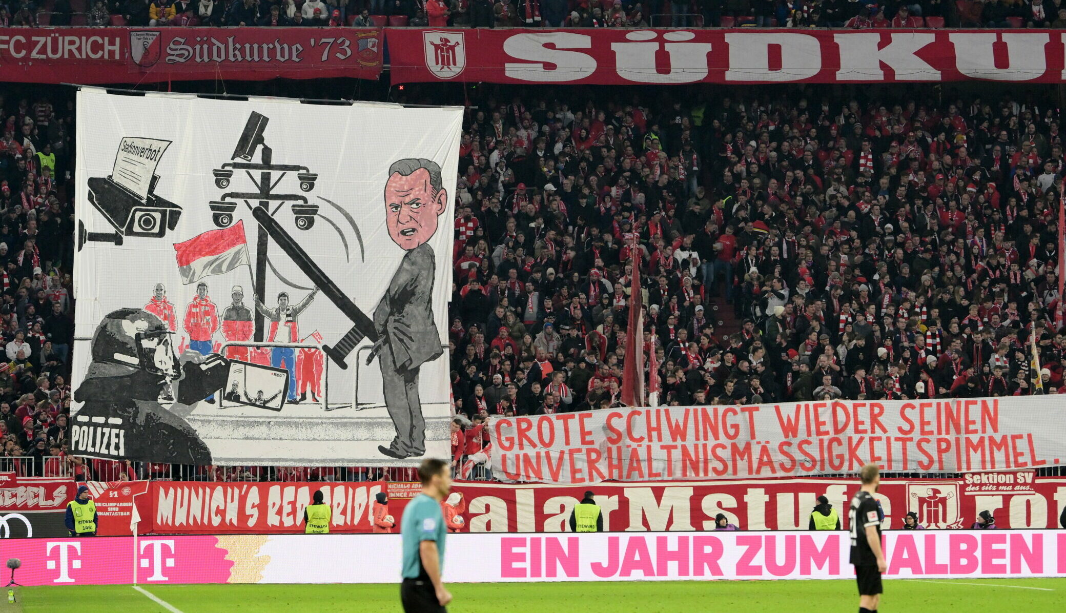 Eine Karikatur zeigt Hamburgs Innensenator Andy Grote