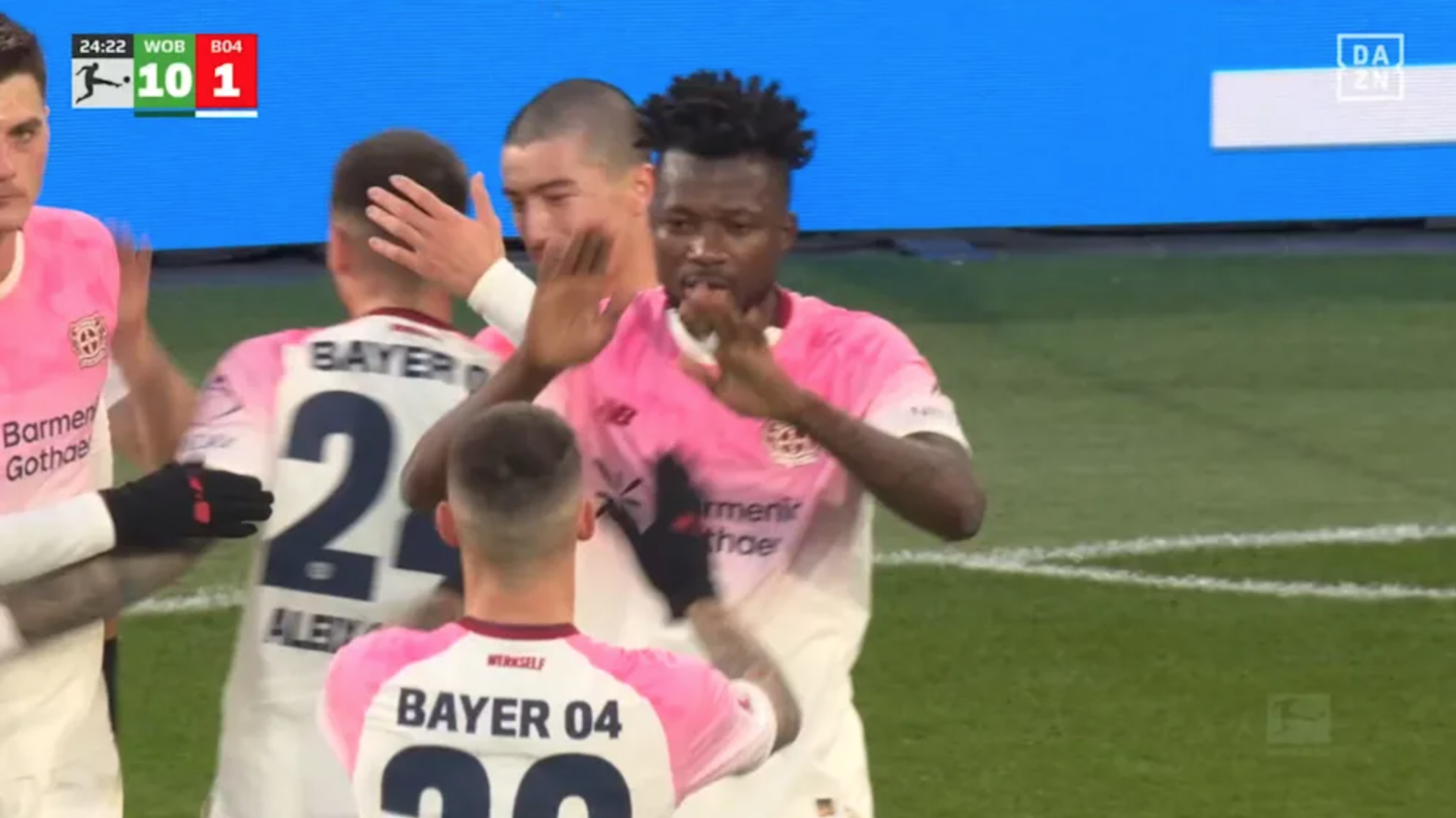 DAZN-Anzeige zeigt plötzlich 10:1 für Wolfsburg