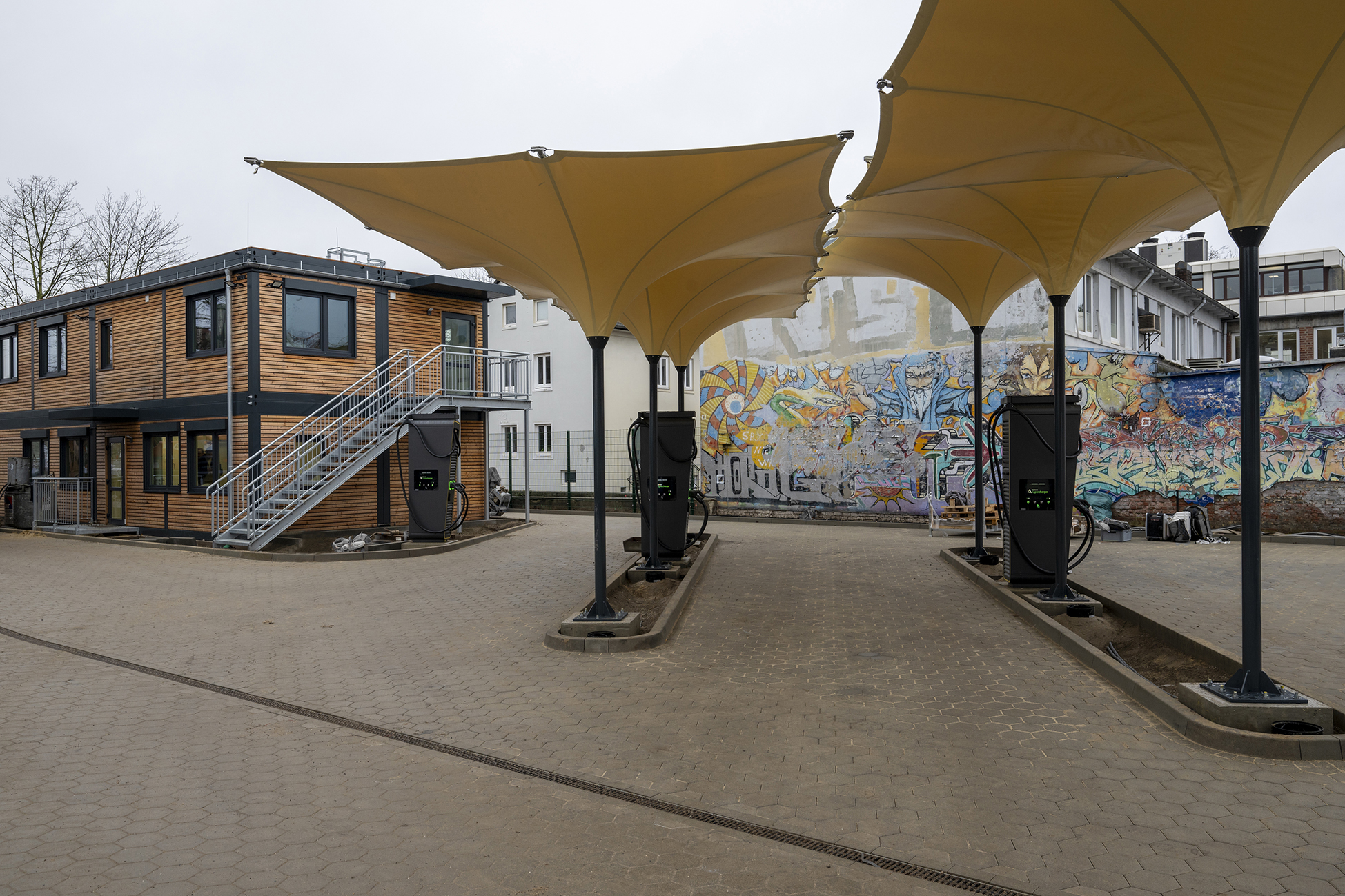 So sieht der neue Hub für die autonom fahrenden Shuttles aus.