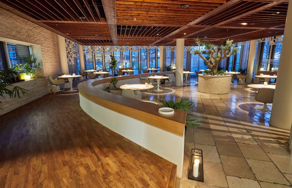 Blick in das Restaurant „Bianc“ in der HafenCity