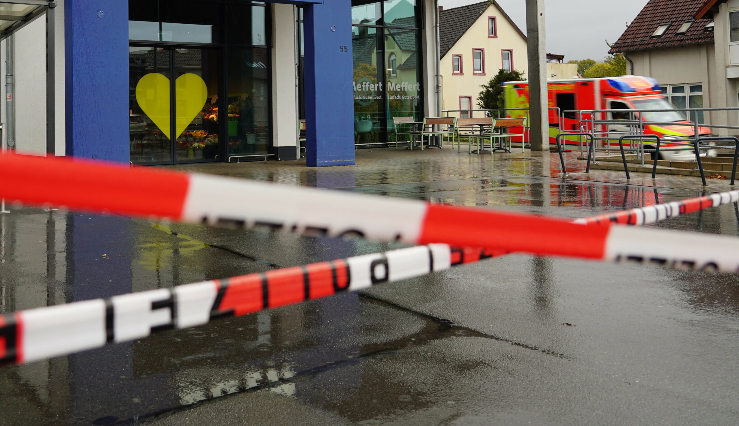 Supermarkt Absperrband Polizei