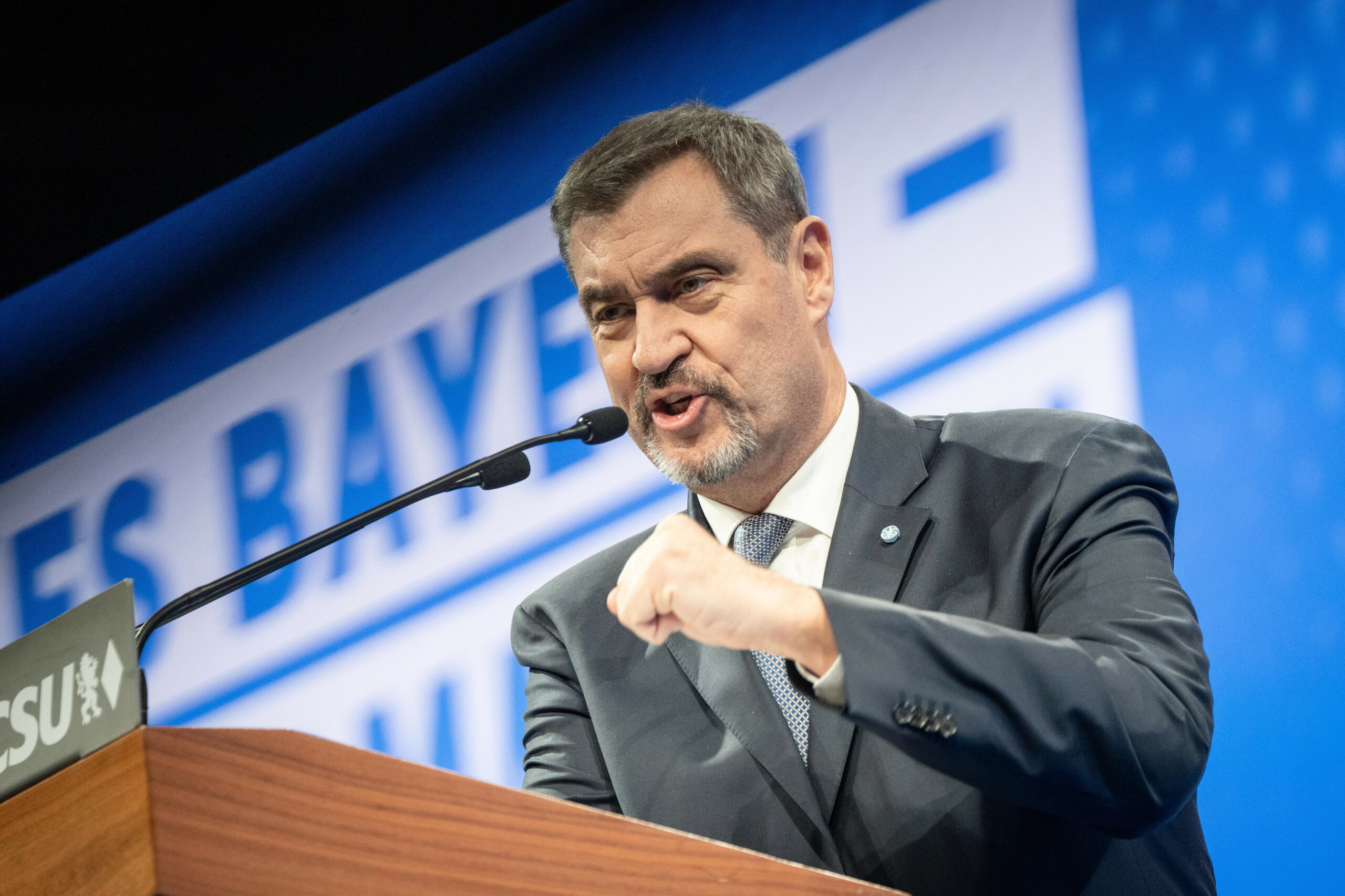Markus Söder bei seiner Rede beim CSU-Parteitag.