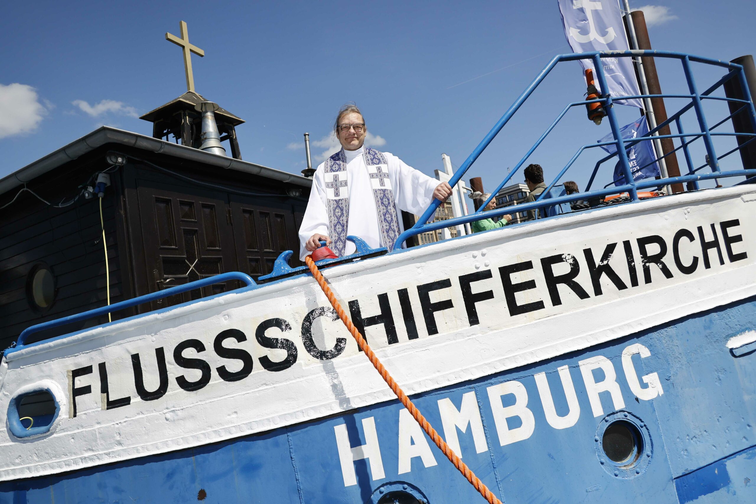 Mark Möller auf dem Schiff