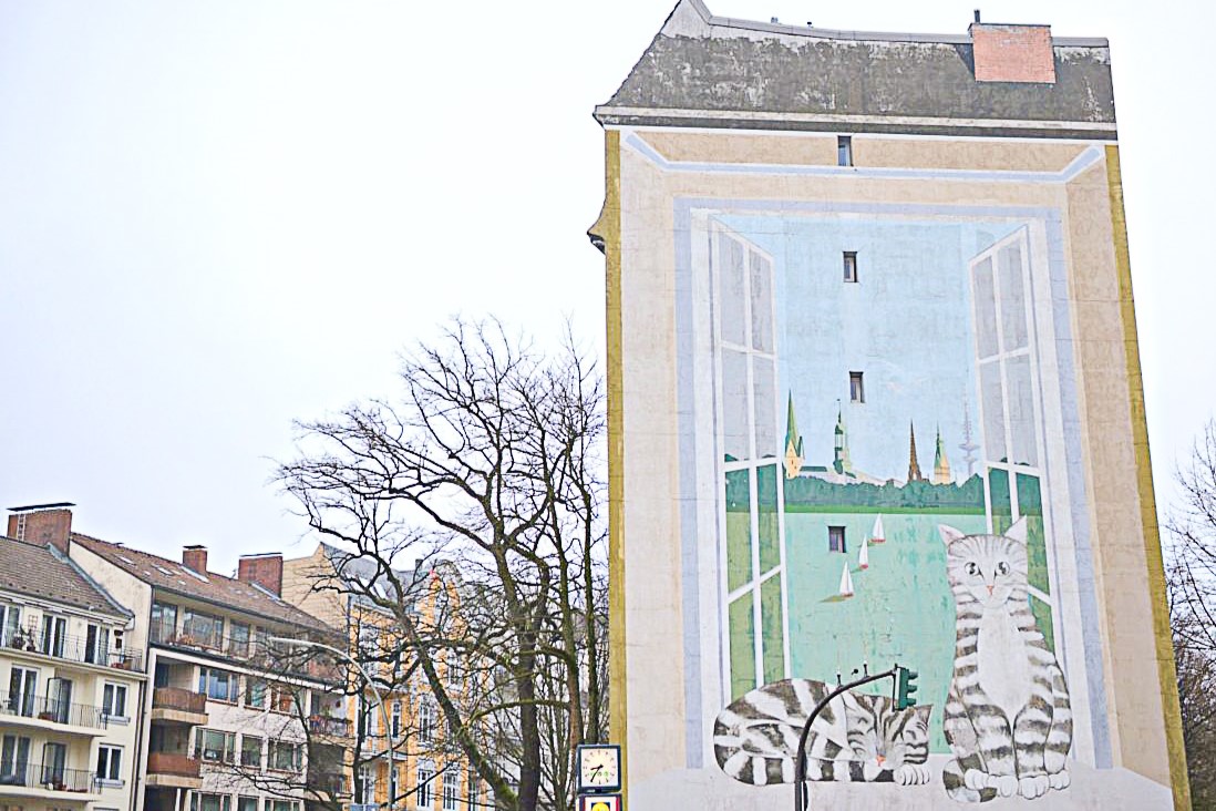 Das Haus in der Oberstraße 2 ist für sein Wandgemälde bekannt.