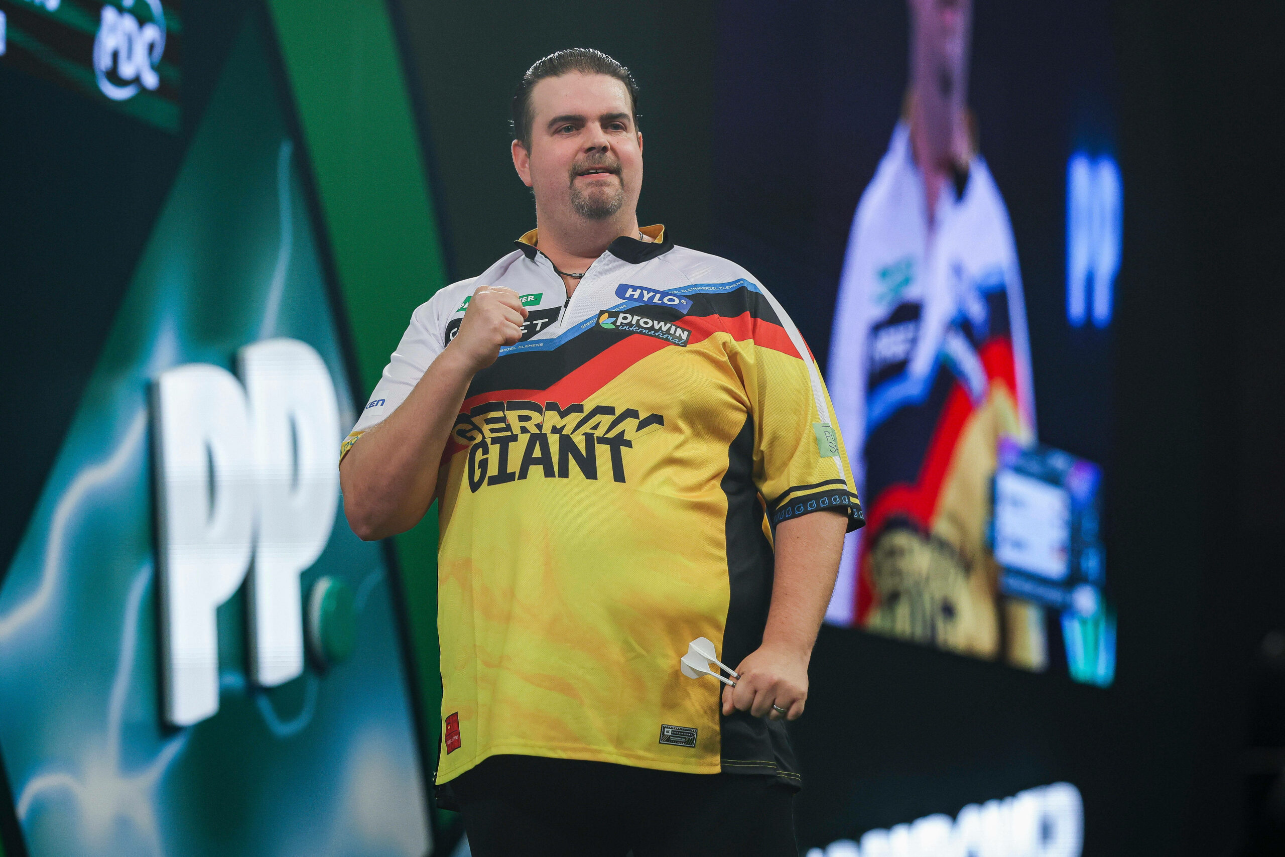 Gabriel Clemens jubelt bei der Darts-WM