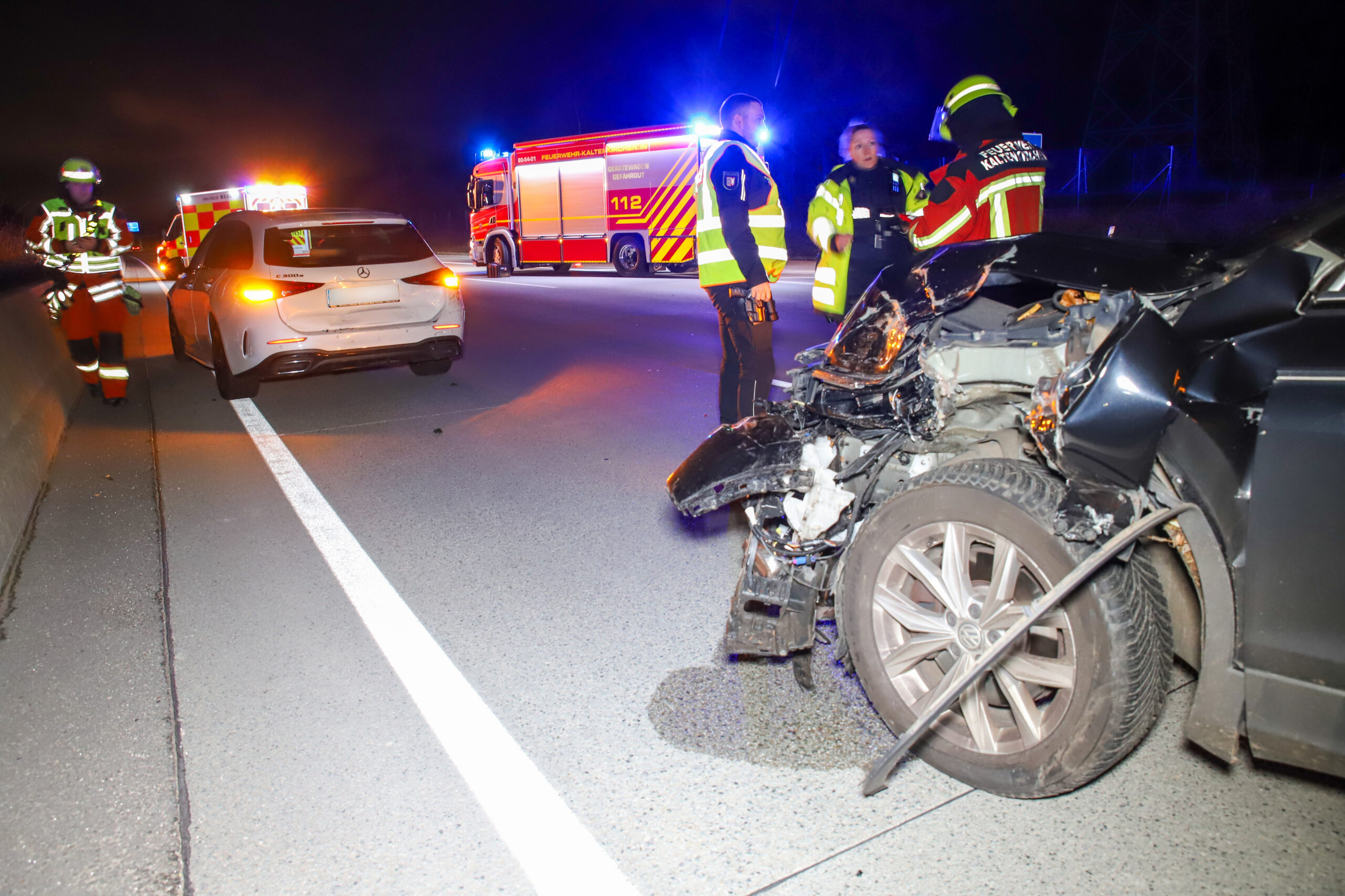 Die Unfallstelle auf der A7
