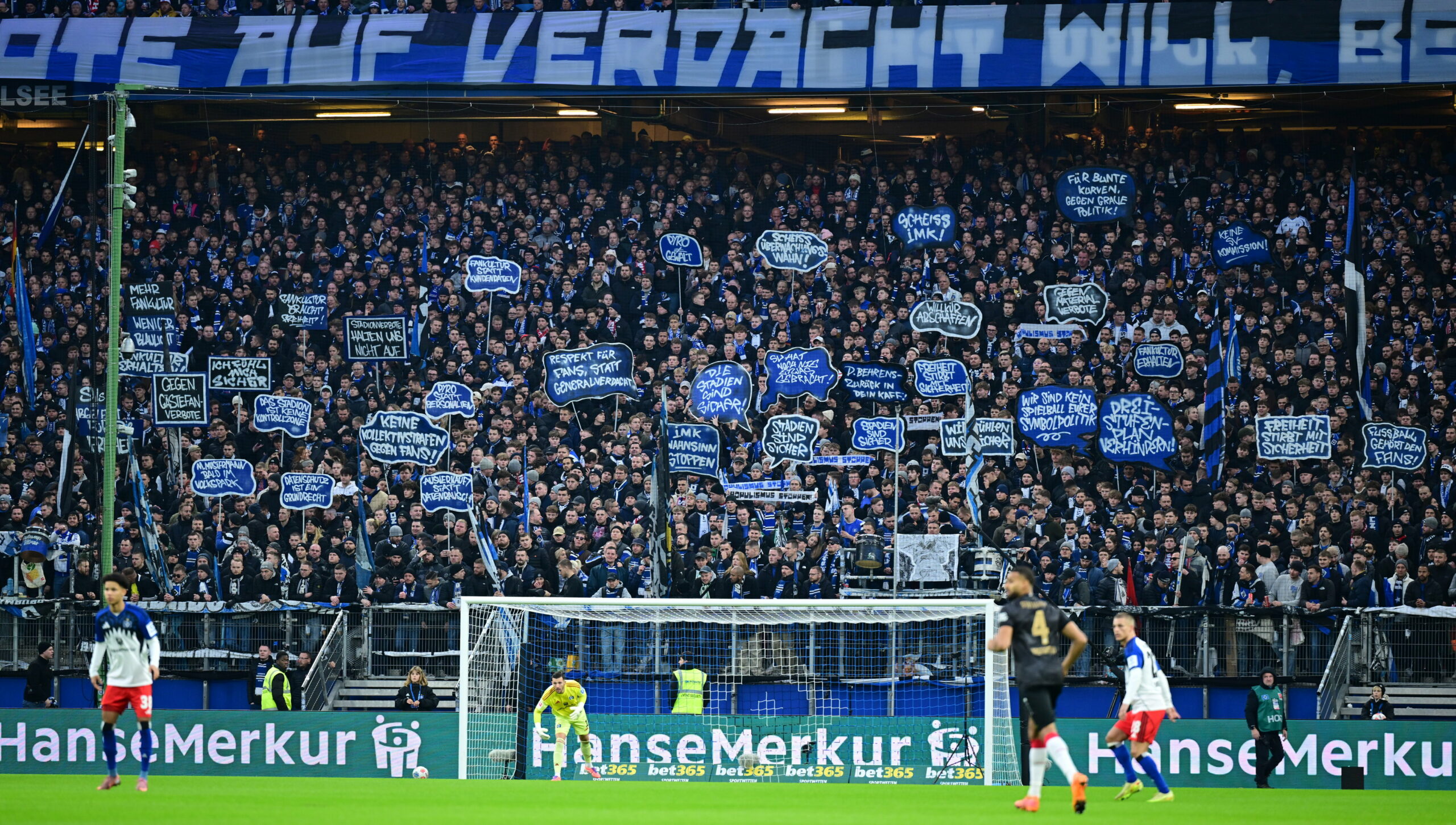 Fan-Poteste im HSV-Stadion