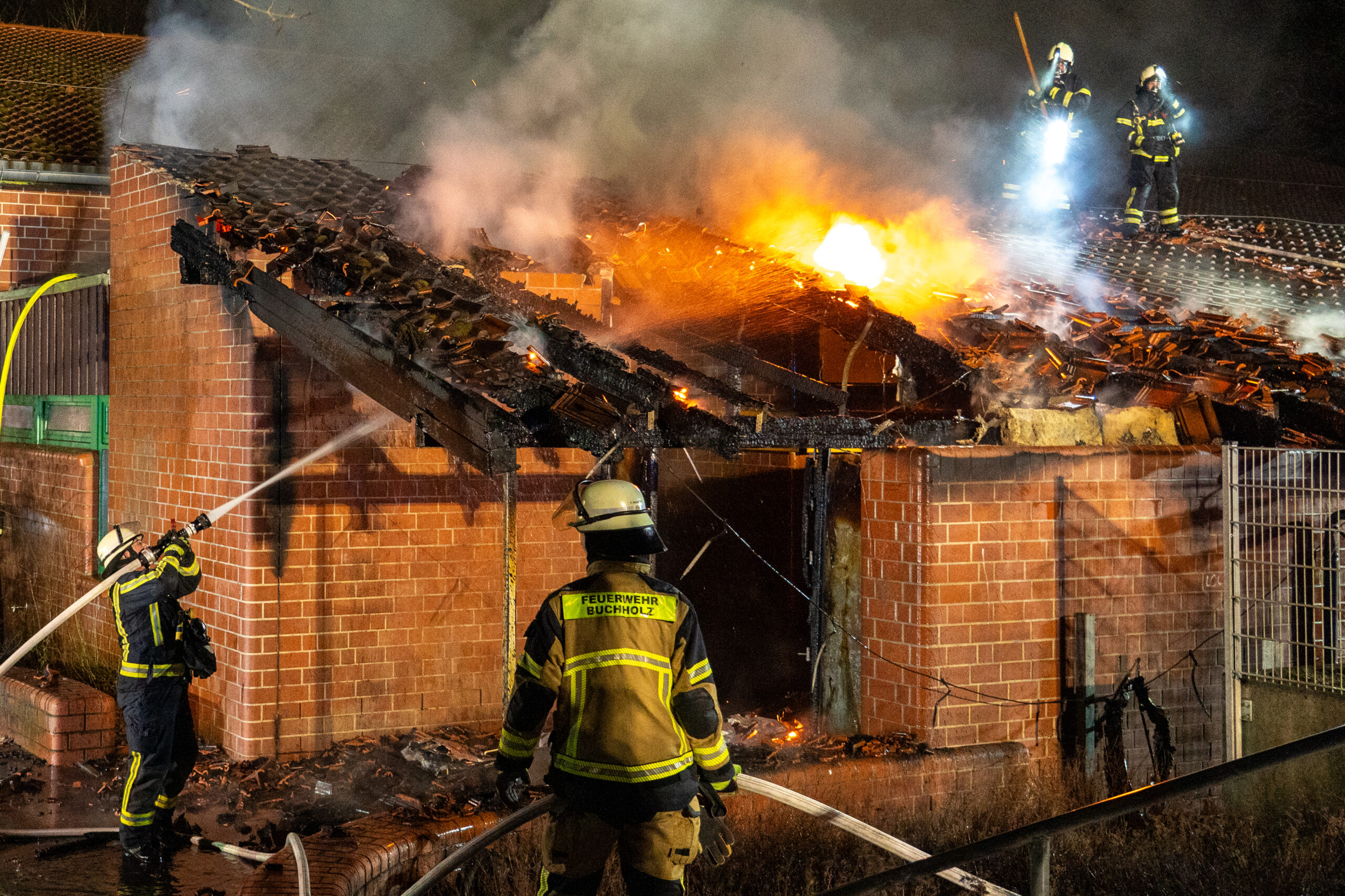 Buchholz Sporthalle Waldschule Feuer