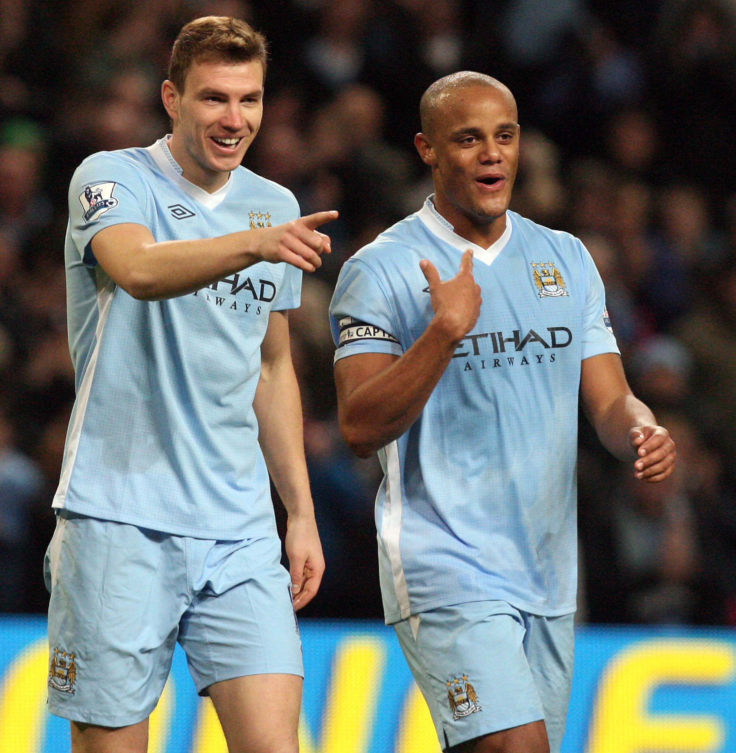 Vincent Kompany und Edin Dzeko bei Manchester City