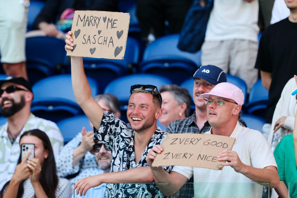 Zverev-Fans mit Plakat