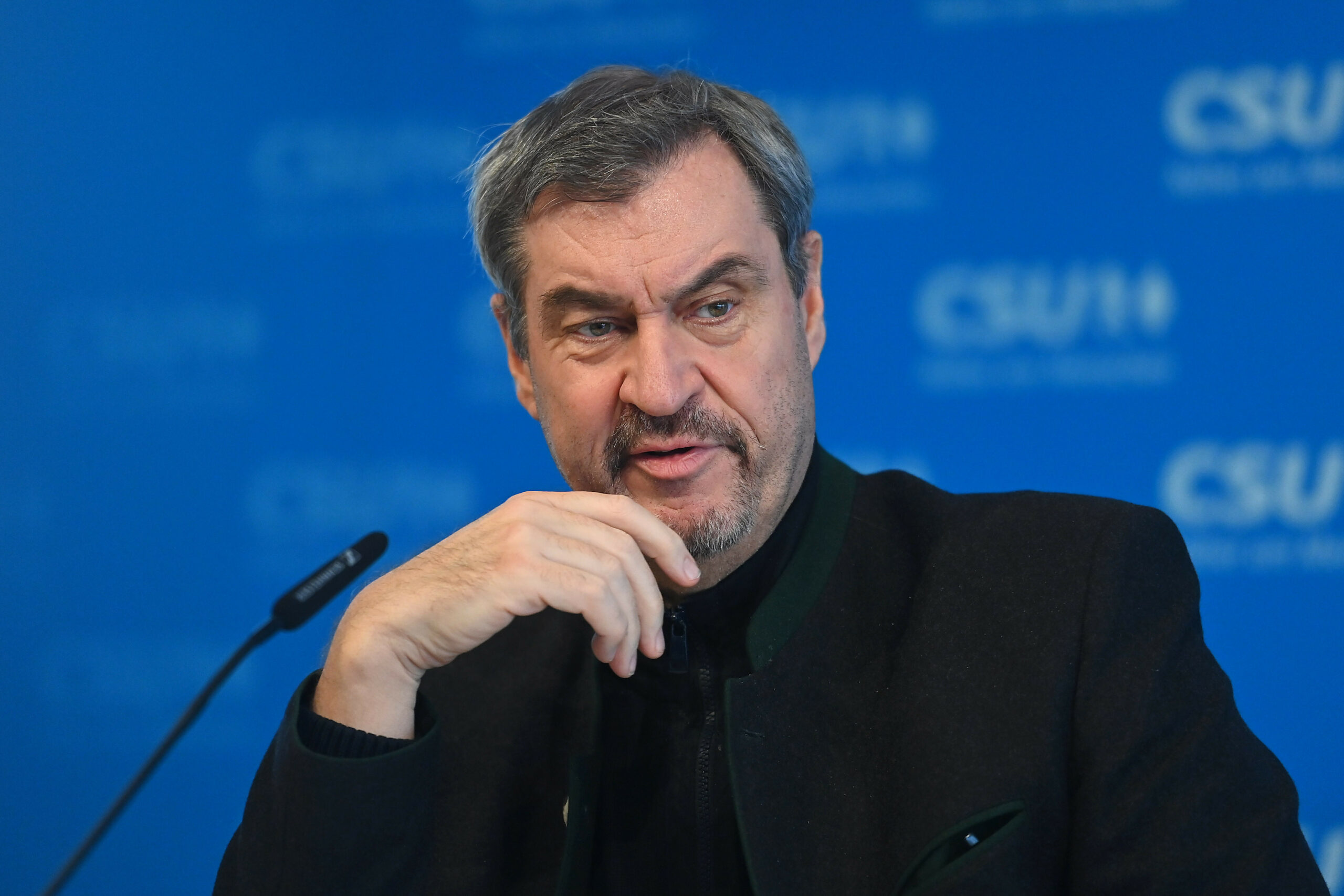 CSU-Chef Markus Söder auf der Pressekonferenz
