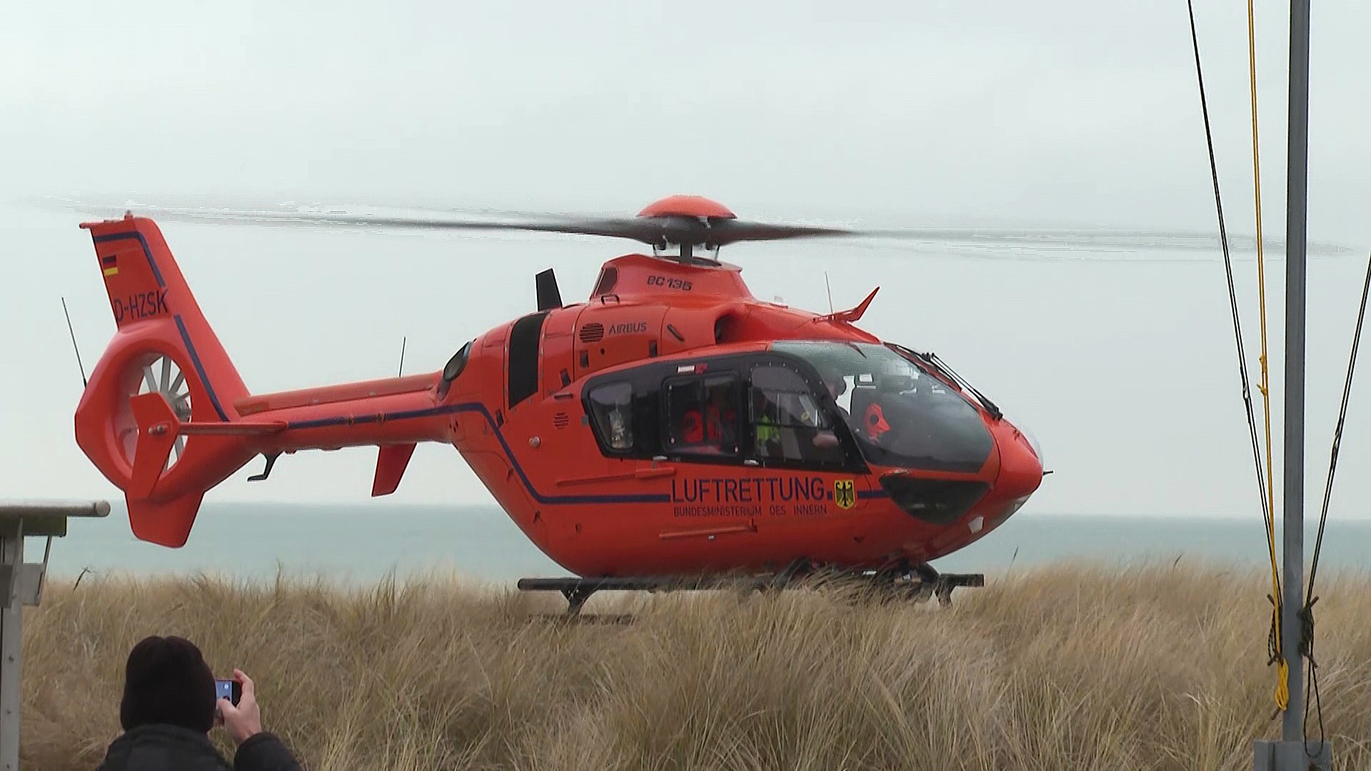 Hubschrauber Strand Rettung Graal Müritz